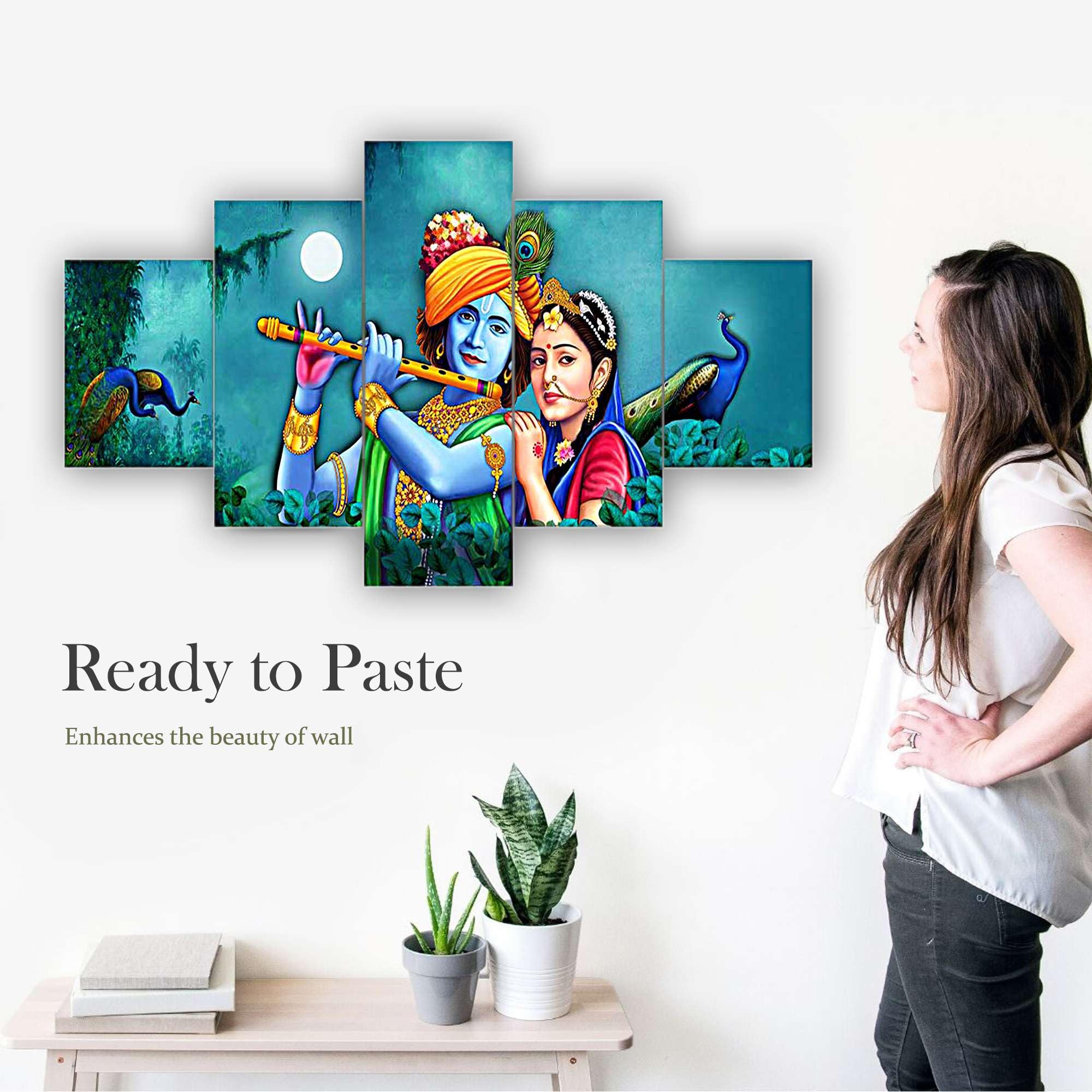 Sundro Craft Eternal Love Enchanting Radha Krishna Wall Art Bring Harmony To Your Living Space (75 X 43 Cm)
