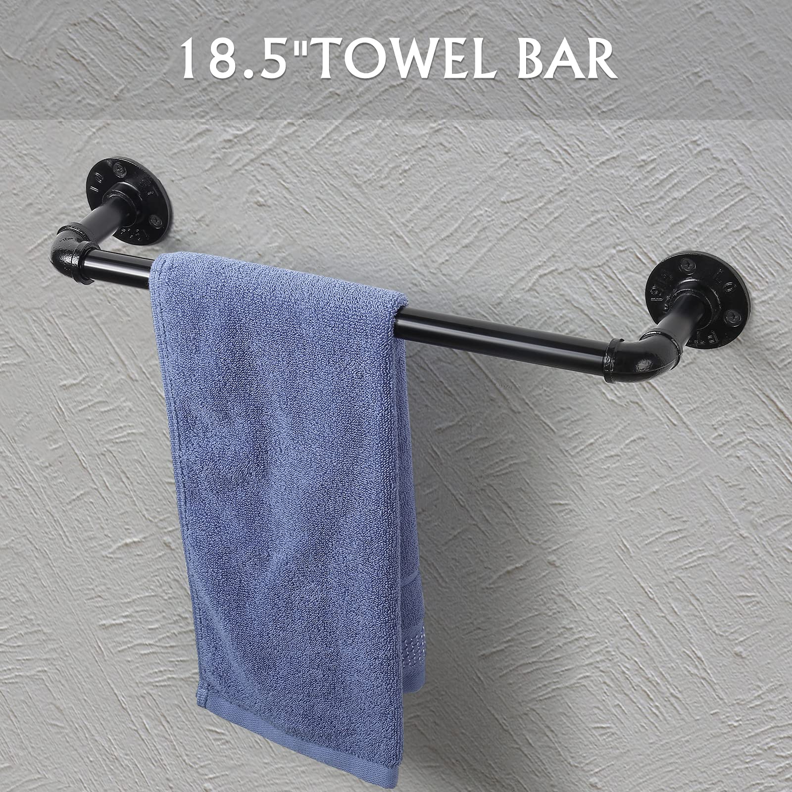 Bathroom Hardware Fixture Set Industrial Towel Bar Sets With Paper Towel Rack Wall Mount Hand Towel Holder Roll Ring Toilet Pape