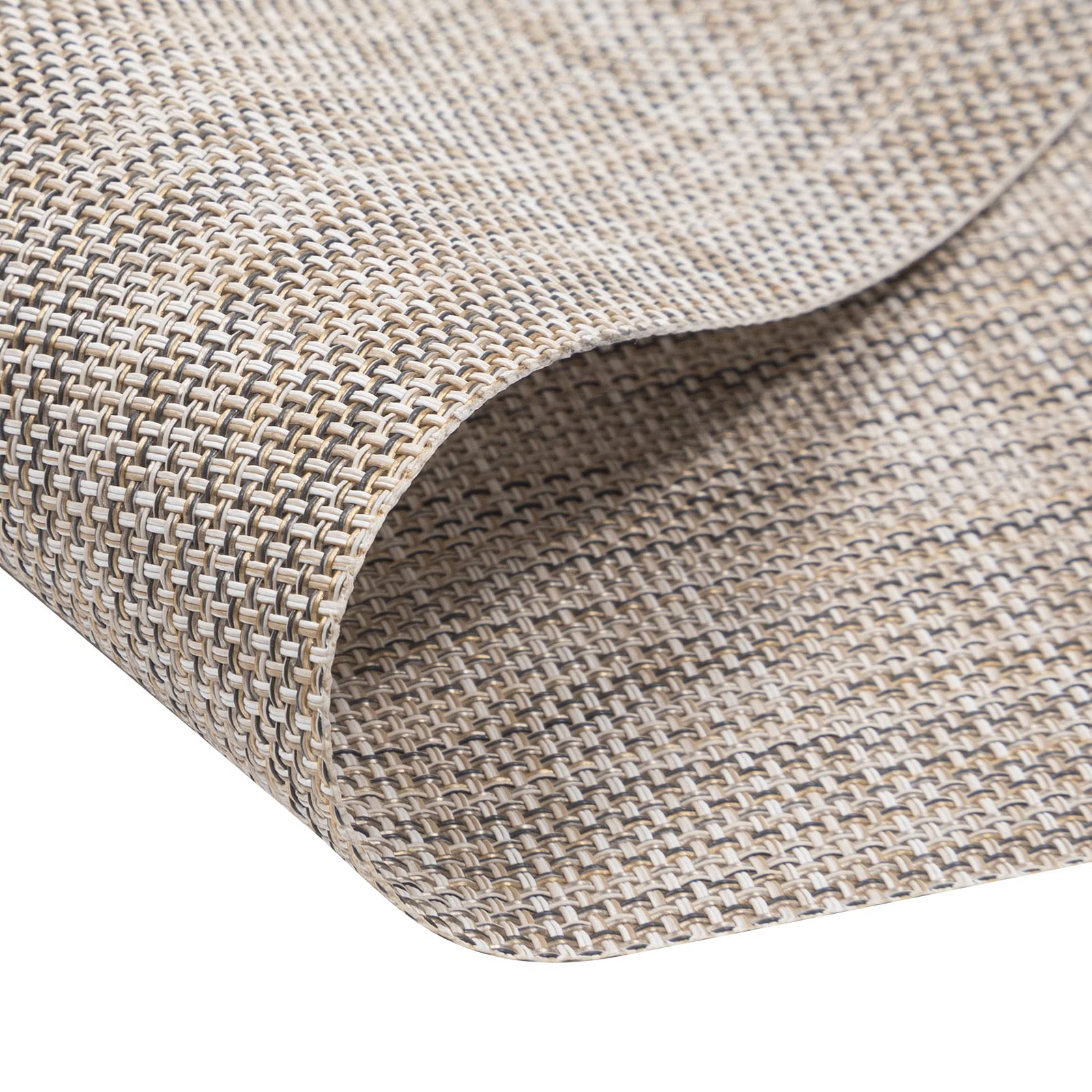 Shacos Round Table Placemats Set Of 7 Wedge Placemats With Centerpiece Round Mats Heat Resistant Washable (7, Beige White Black)