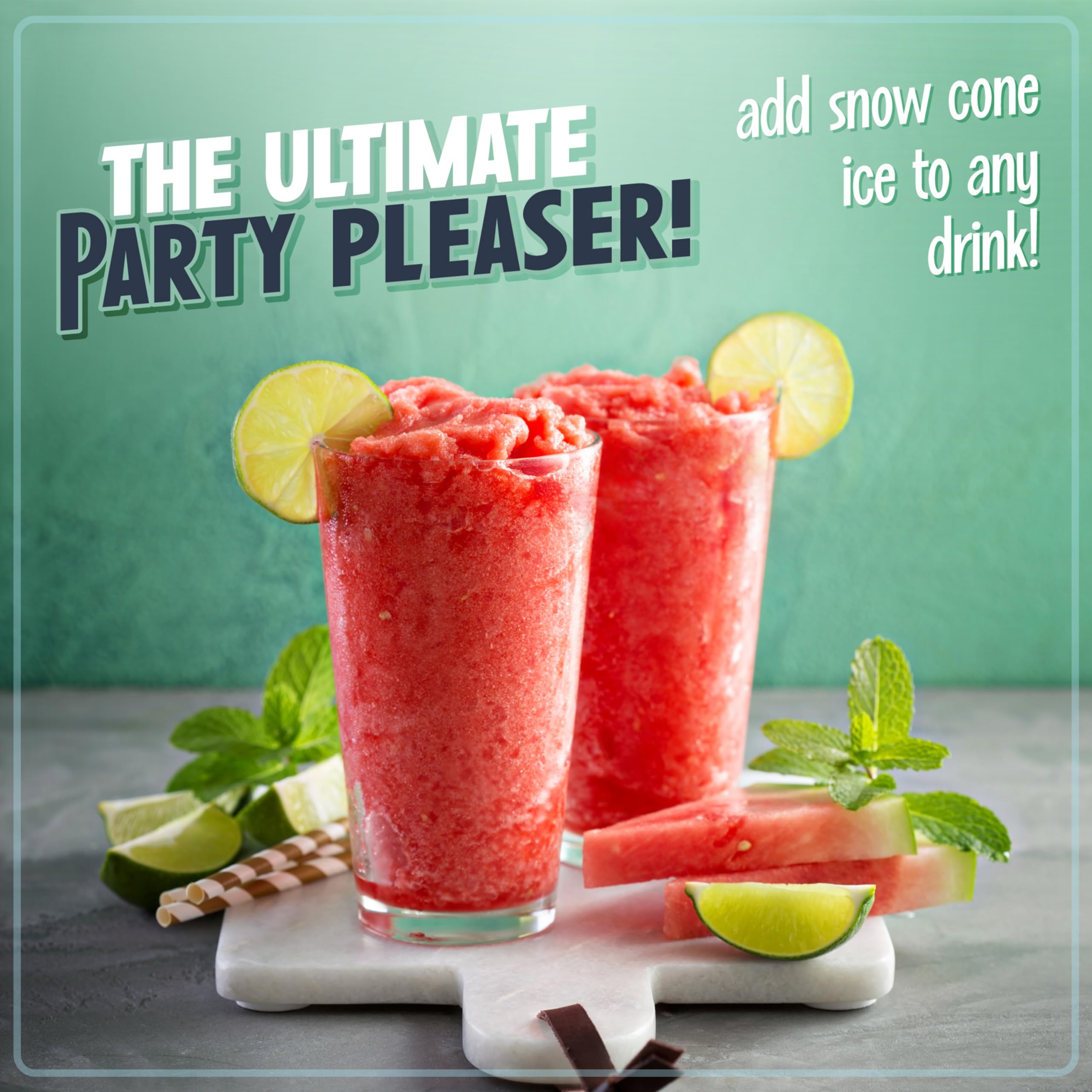 Nostalgia Snow Cone Shaved Ice Machine - Retro Table-Top Slushie Machine - Includes 1 Reusable Plastic Cup - Aqua