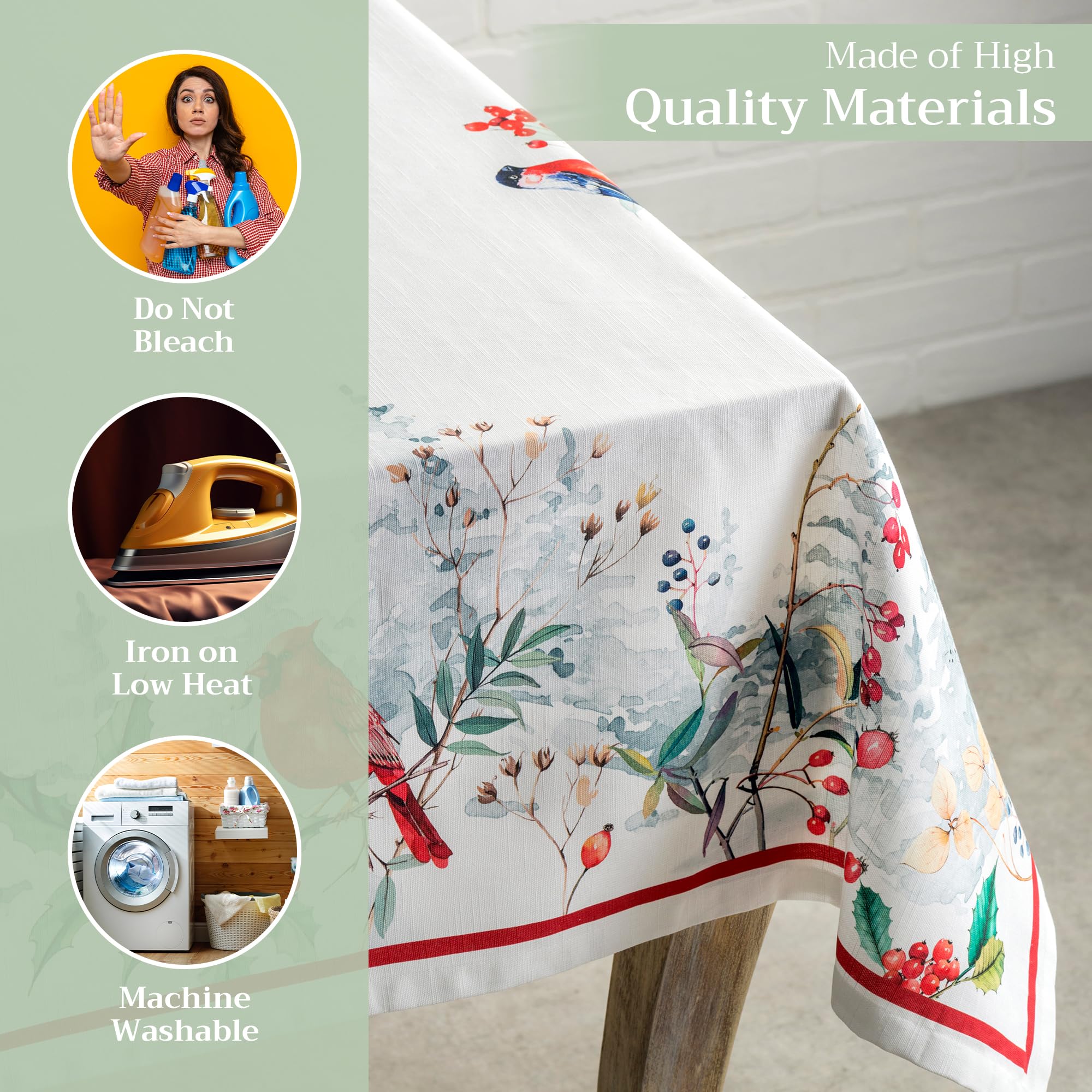 Maison D' Hermine Table Cloths 100% Cotton 60 Inch X 90 Inch Decorative Washable Rectangle Tablecloth Table Cloth, Dining, Kitch