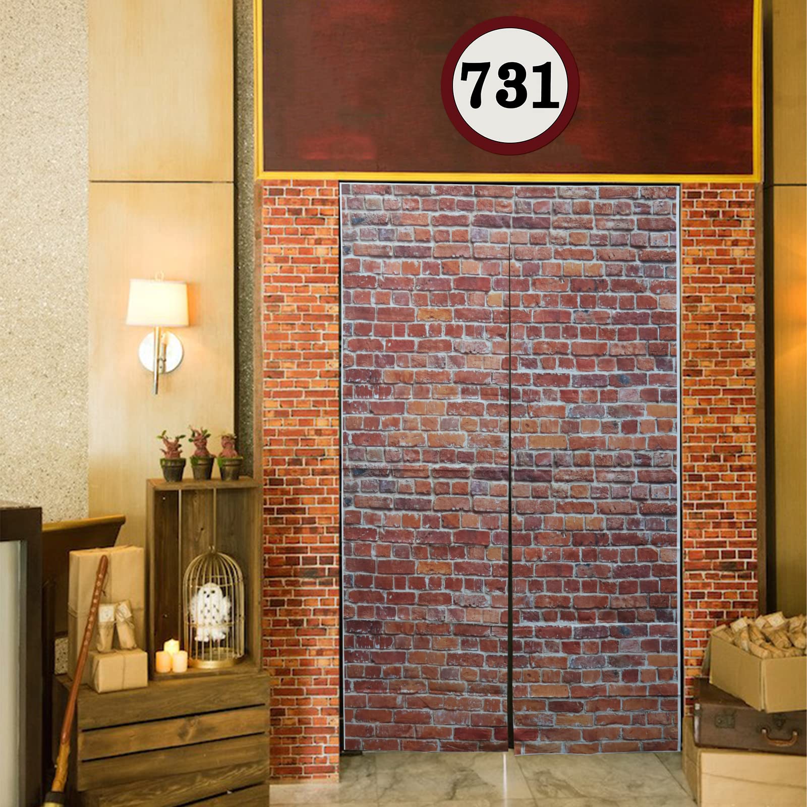 Brick Wall Party Backdrop, Wall Decoration, Curtains Door, Old Red Brick Wall Party Backdrop, Holiday Party Supplies Christmas H