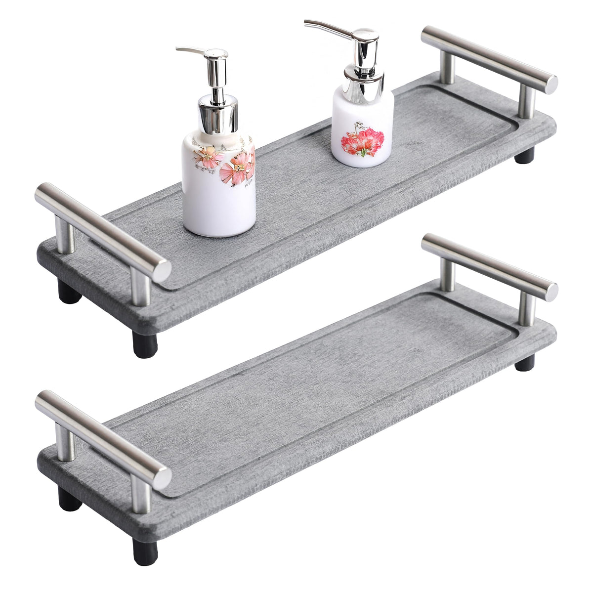 Blissju 2Pcs Instant Dry Sink Caddy, Water Absorbent Diatomite Tray For Sink, Stone Drying Tray With Metal Handle, Keeping Kitch