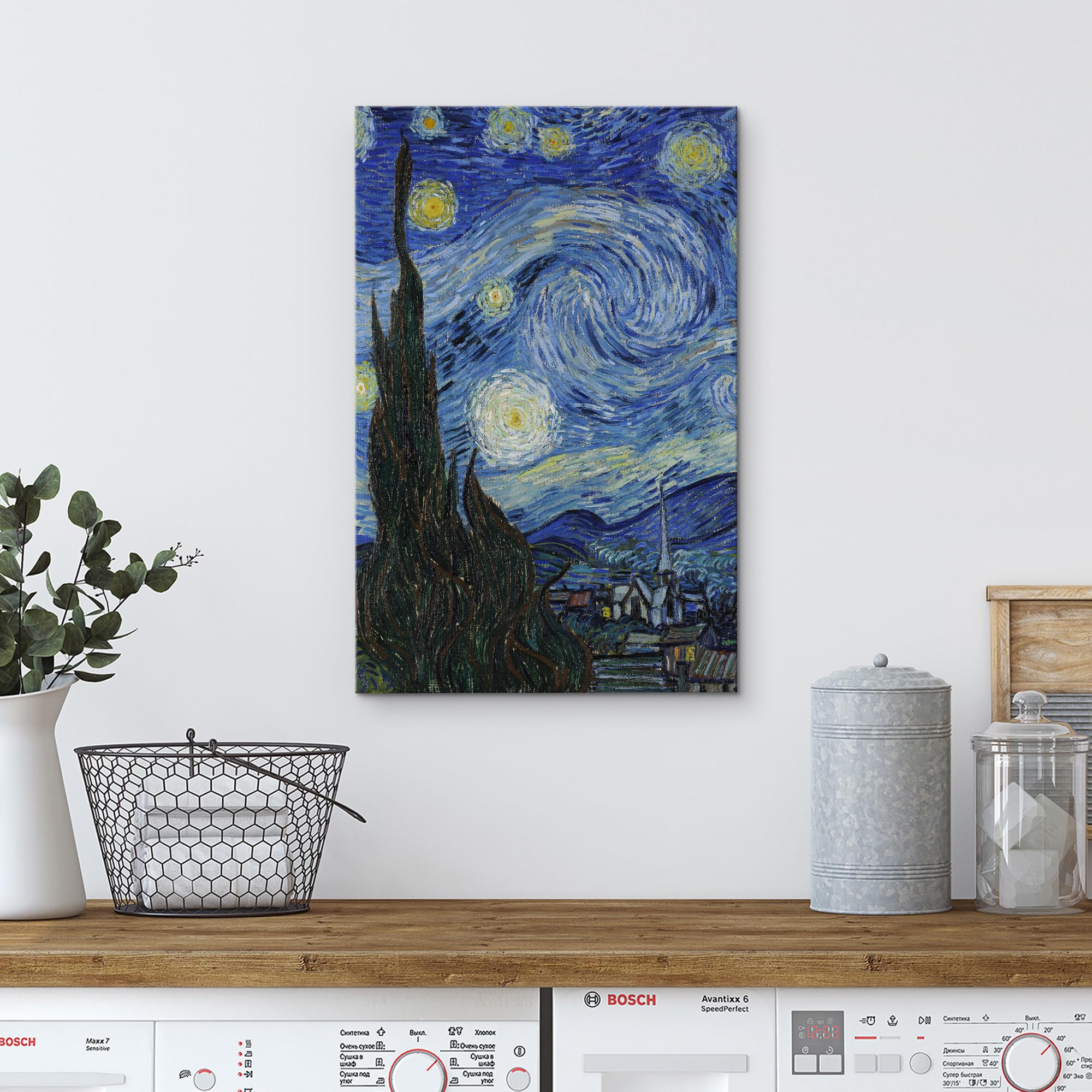 Wall26 Canvas Print Wall Art Starry Night By Vincent Van Gogh Nature Wilderness Illustrations Modern Art Decorative Floral Botan