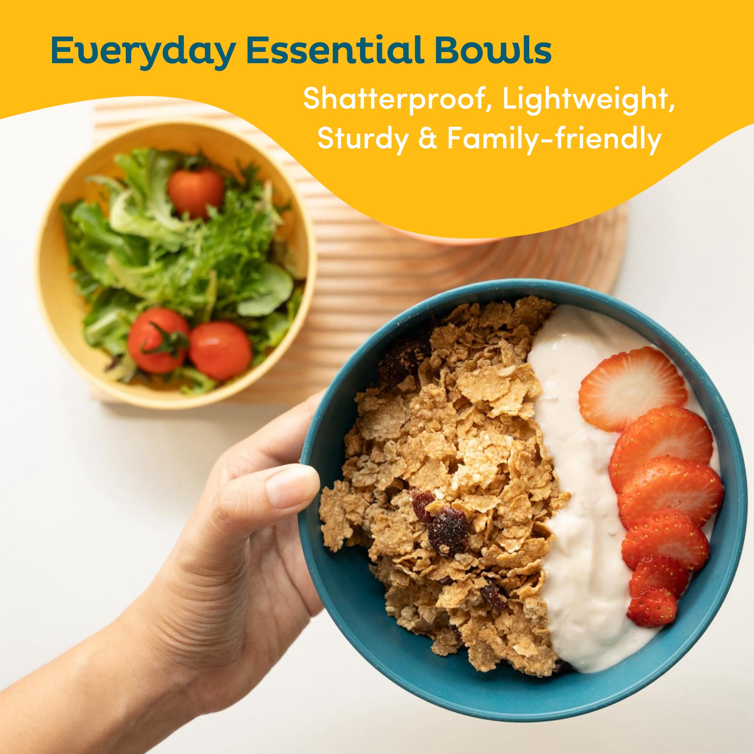 Nook Theory Wheat Straw Bowls - 26 Oz Cereal Bowls Sets 8 Unbreakable Dinnerware, Microwave Safe Bowls And Dishwasher Safe Bowls