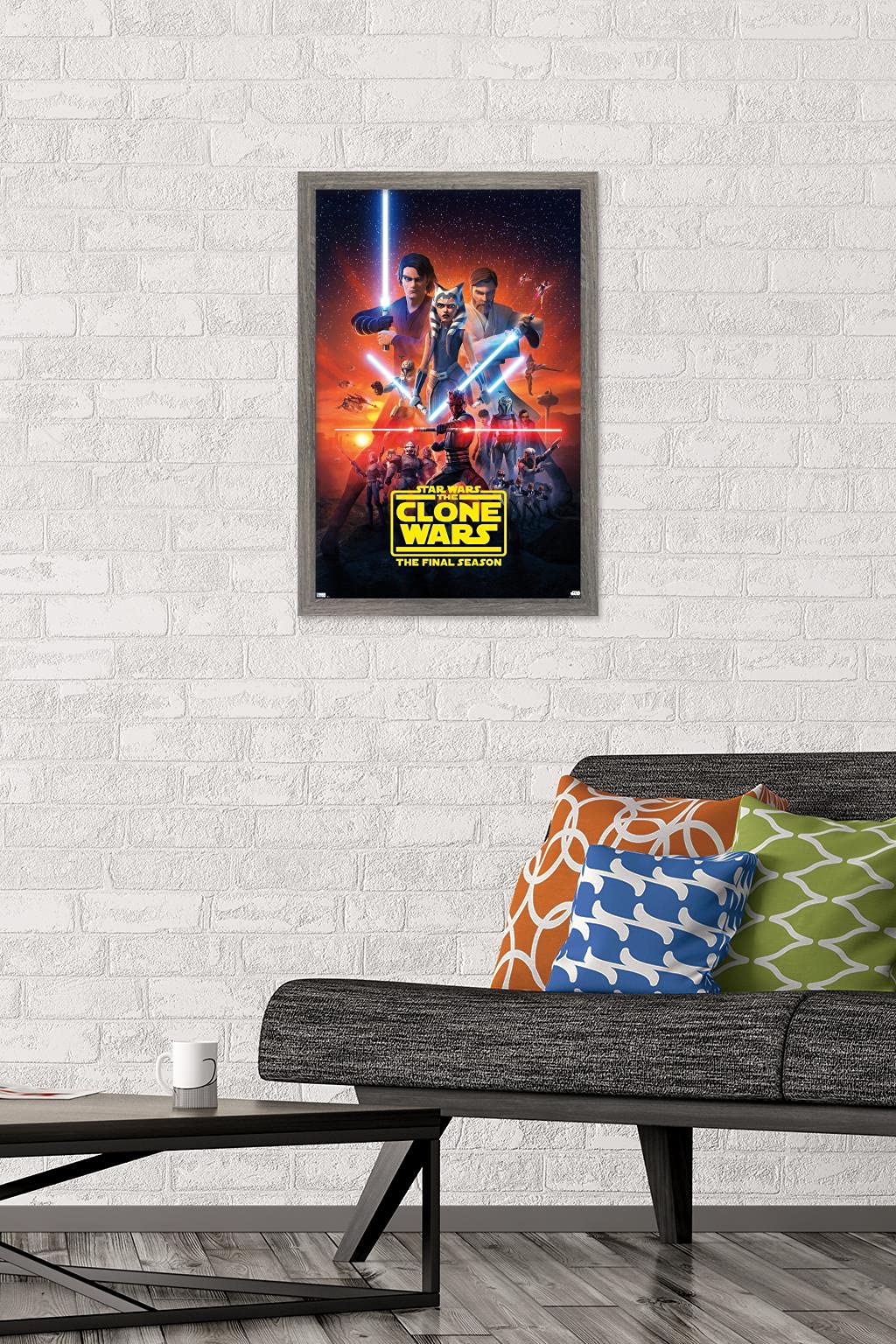 Trends International Star Wars: The Clone Wars - Season 7 Key Art Wall Poster, 14.725'' X 22.375'', Barnwood Framed Version