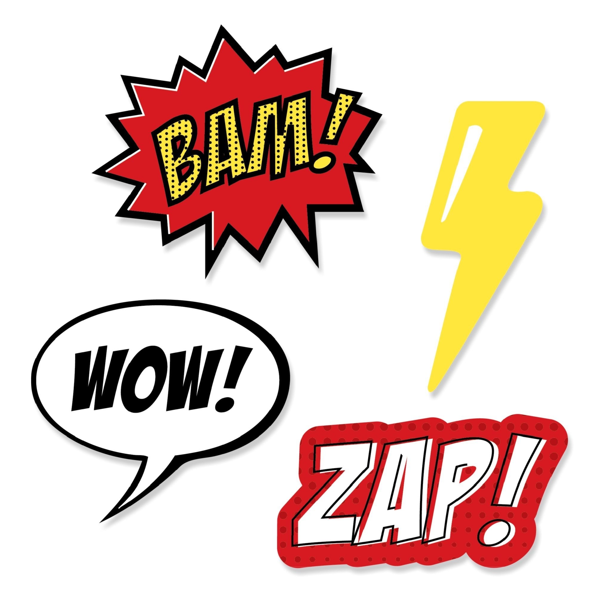 Big Dot Of Happiness Bam Superhero - Diy Shaped Baby Shower Or Birthday Party Cut-Outs - 24 Count