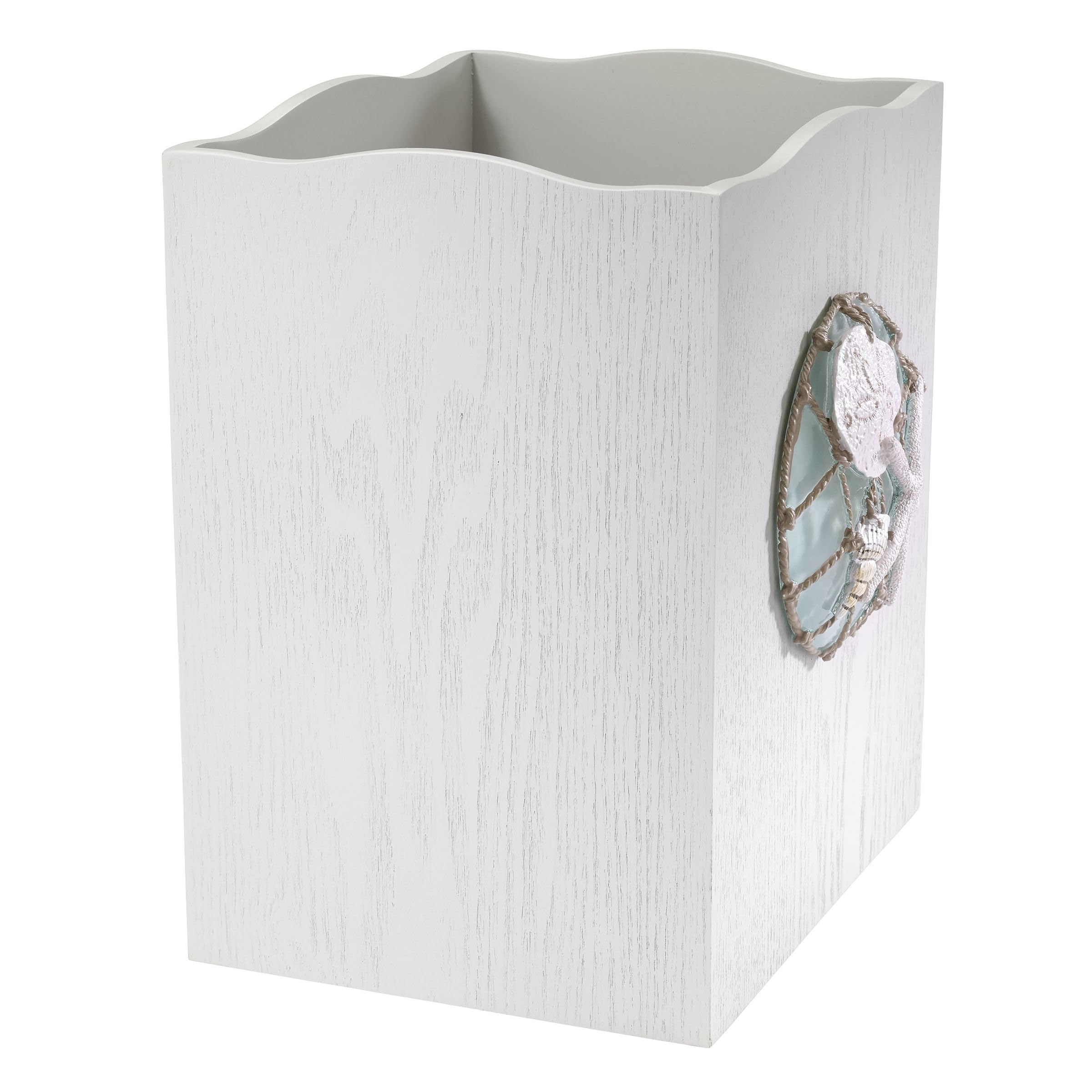 Avanti Linens - Waste Basket, Decorative Trash Can, Beach Inspired Bathroom Accessories (Seaglass Collection)