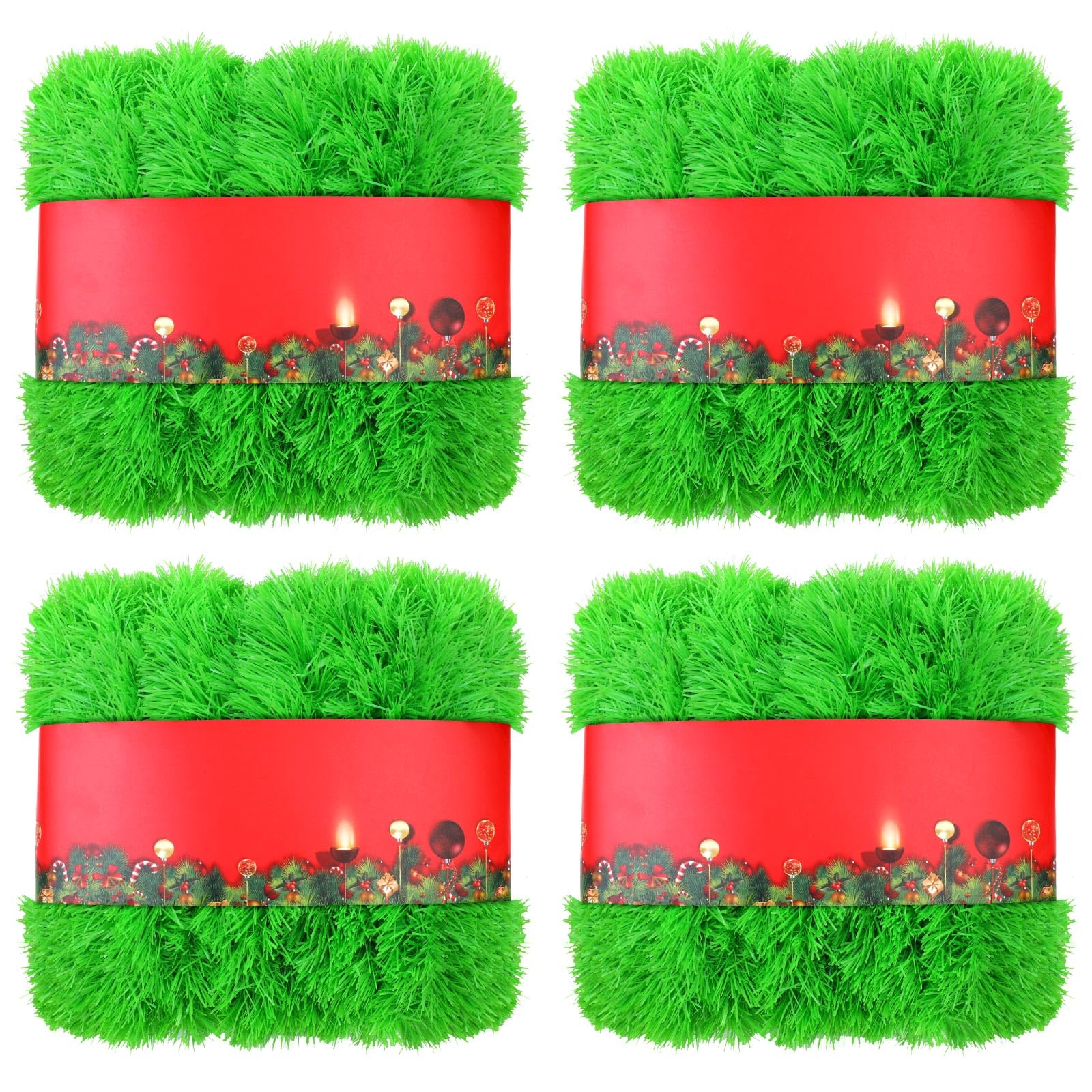 Yuxung 4 Pack Total 262 ft Lime Green Christmas Garland Non Lit Artificial Greenery Pine Garland Christmas Decorations Soft Holi