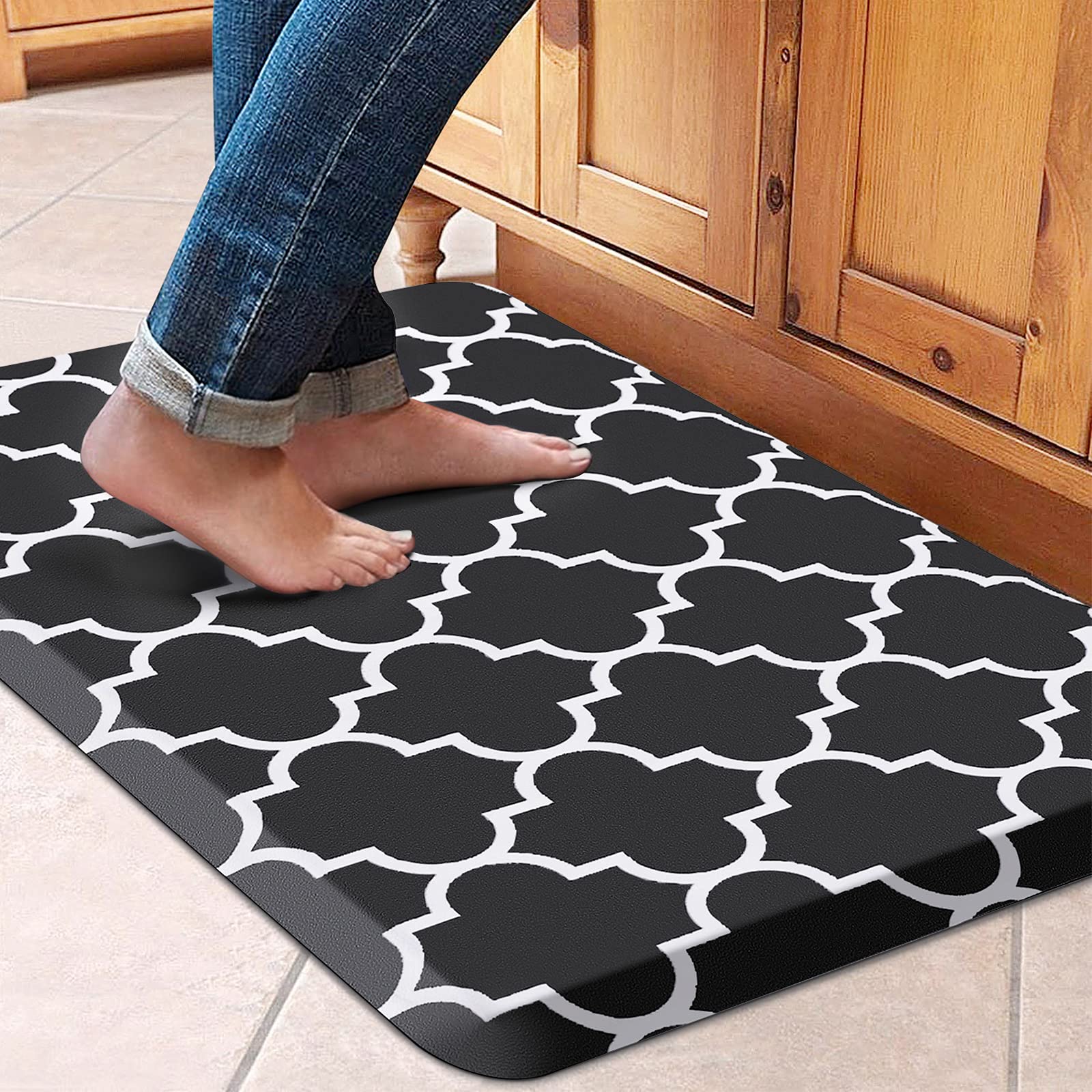 Wiselife Anti-Fatigue Cushioned Kitchen Mat / Rug ,17.3''X 28'',Non Slip Heavy Duty Pvc Ergonomic Waterproof Comfort Rugs For Fl