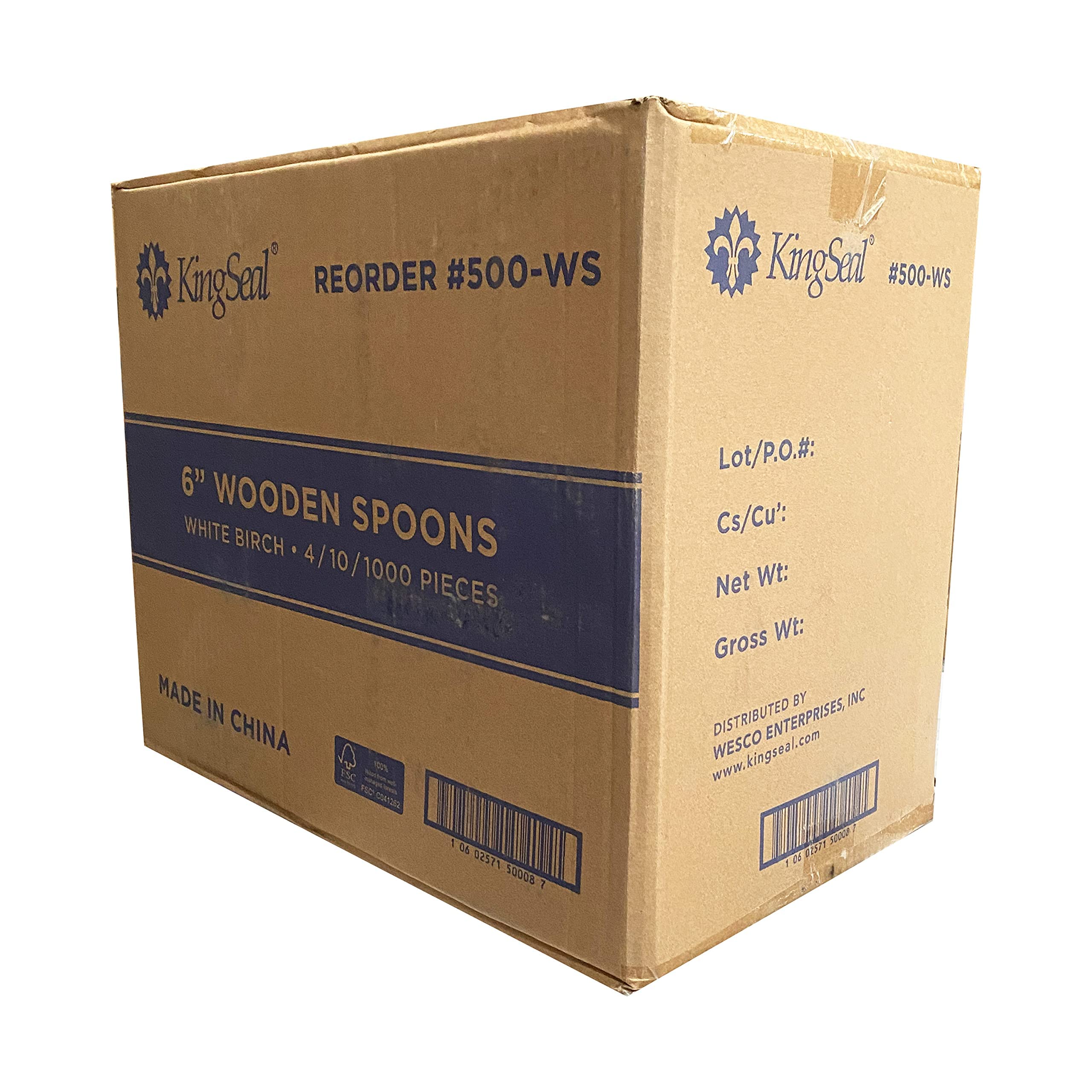 KingSeal Disposable Birch Wood Cutlery Spoons  Biodegradable and Earth Friendly  6 Inch Length - 40 Packs of 100 pcs (4000 pcs)