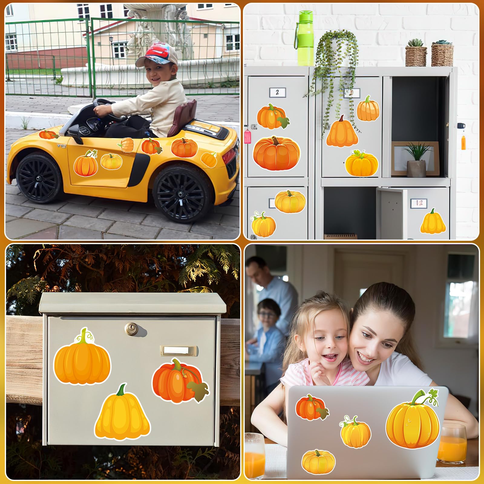 JULMELON Fall Pumpkin Magnets, 22pcs Thanksgiving Autumn Pumpkin Magnets Stickers Decorations Accessories for Fall Halloween Tha