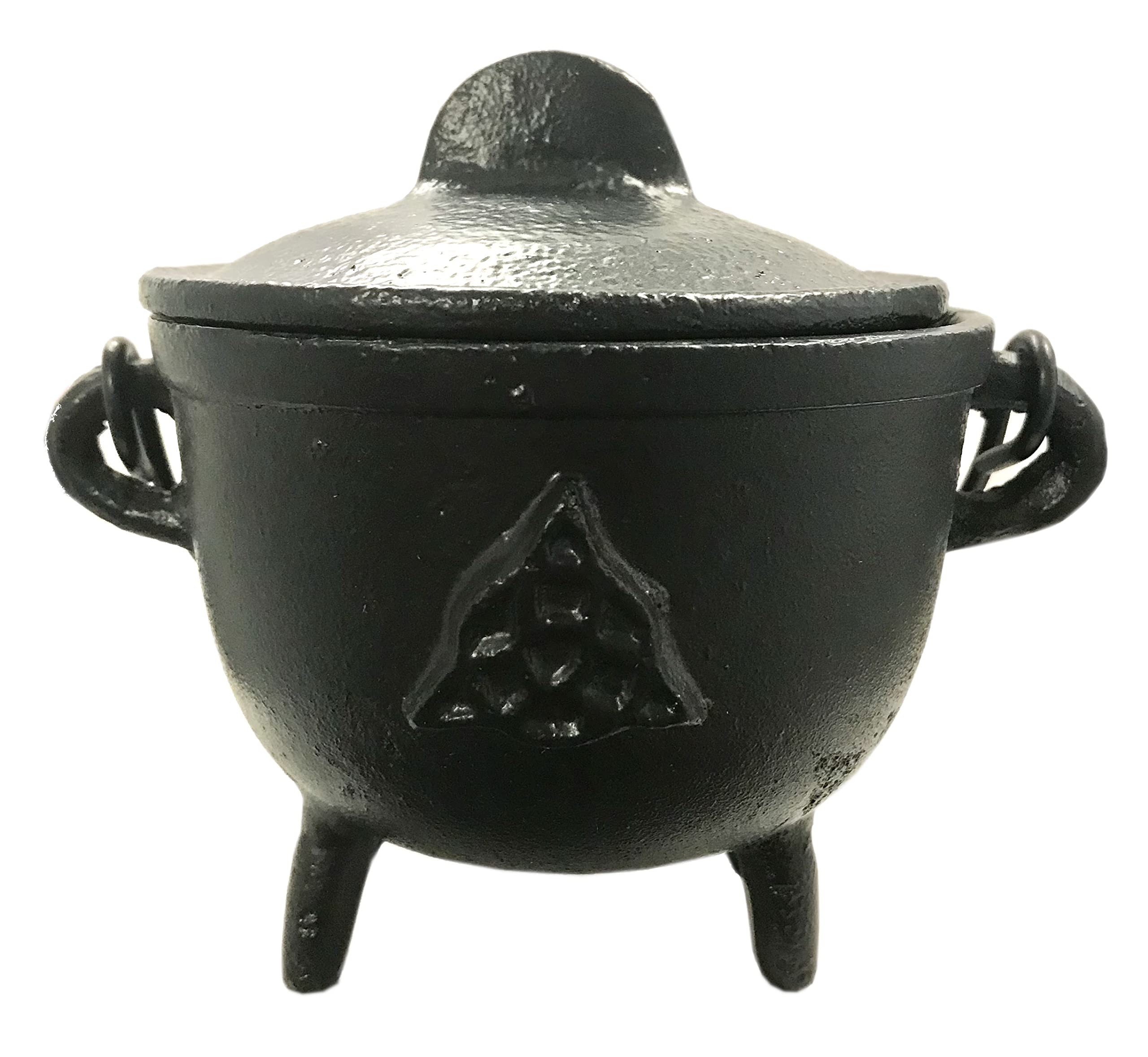 Crystalo - Triquetra Cast Iron Cauldron With Lid, 4''