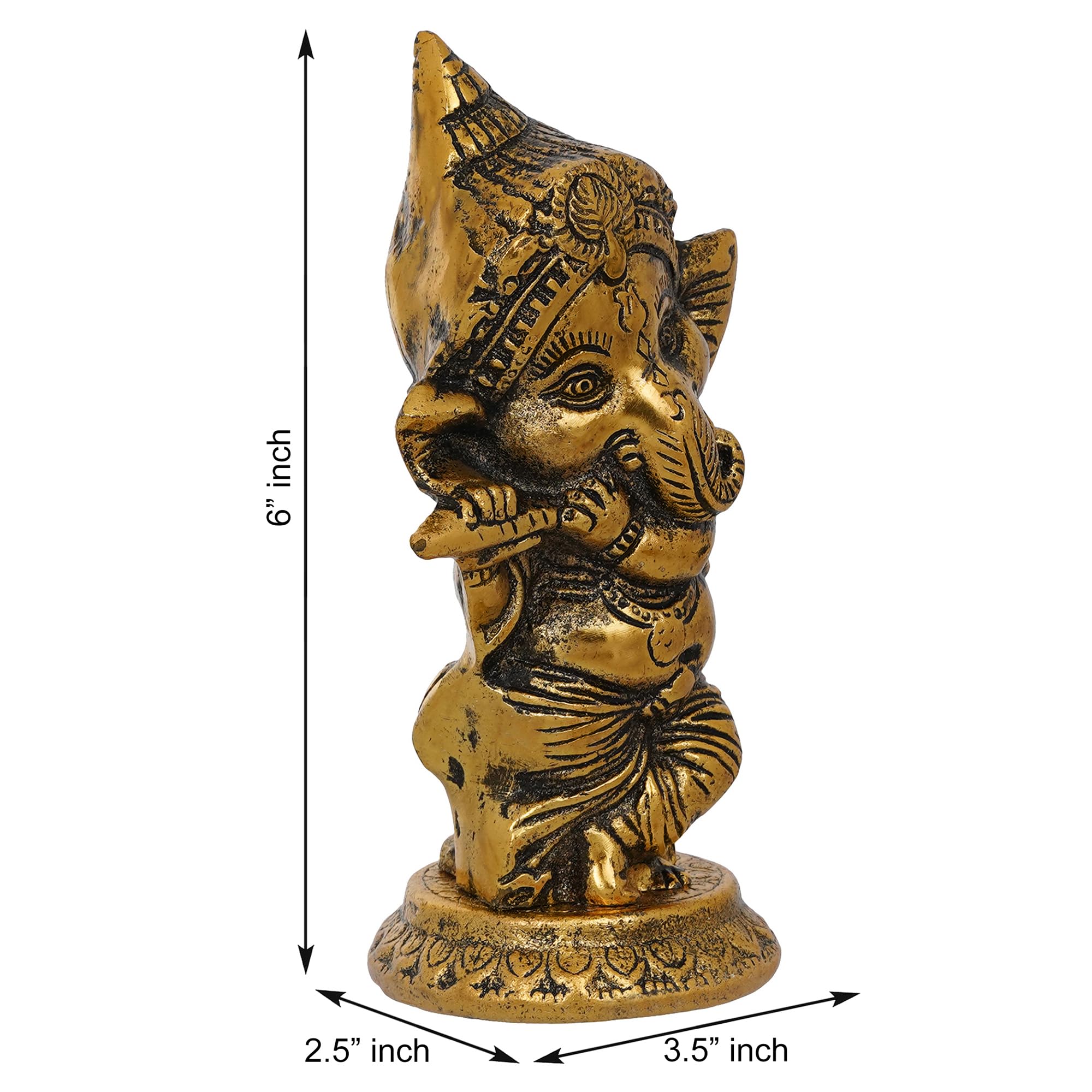 Tedlayer Ganesh Ji Murti Plate Metal Statue Idol Figurine Handmade Home Office Decor Pooja Metal Idol Decorations (Lord Ganesha