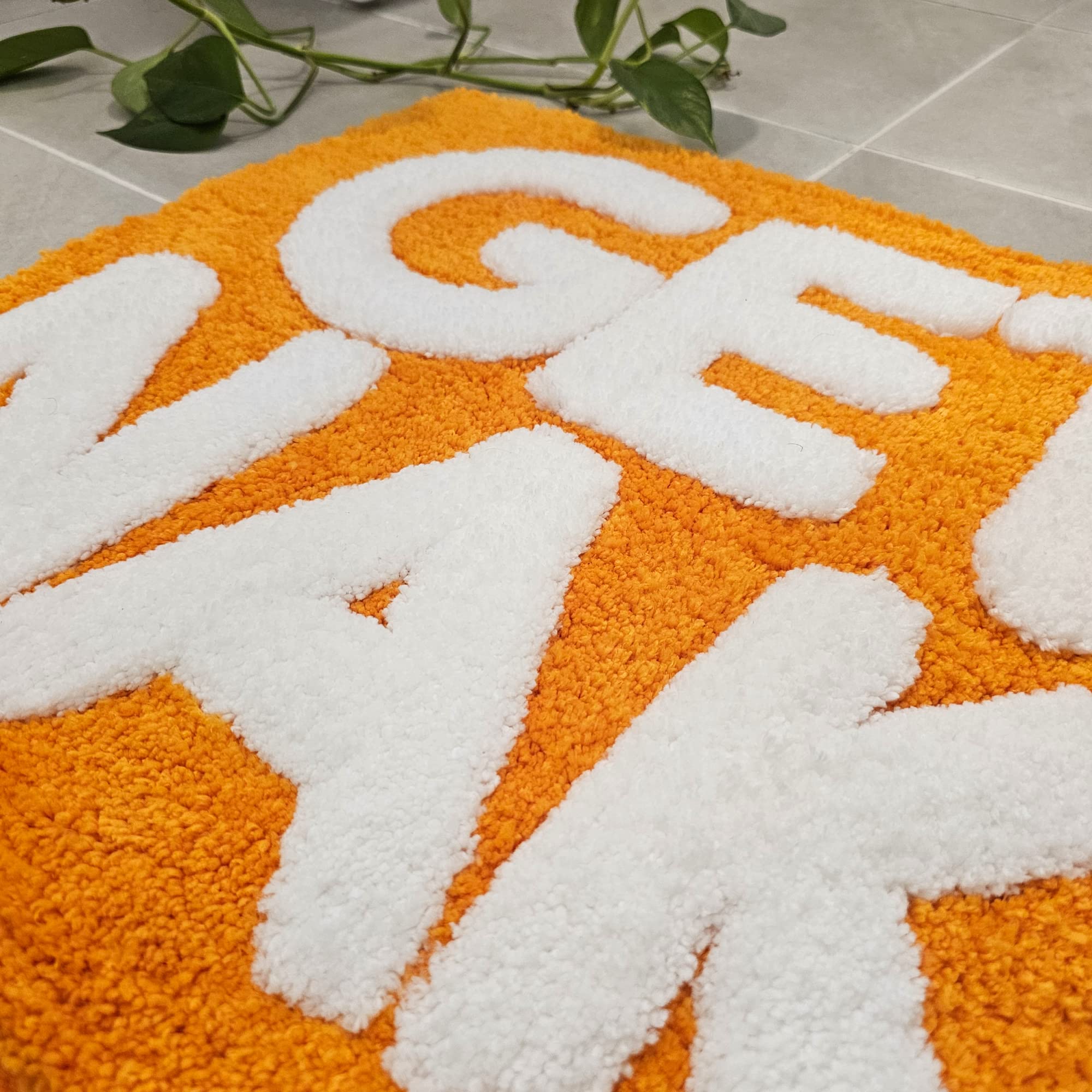 New Mungo Get Naked Bath Mat Orange - Cute Bathroom Rugs  Cute Bath Mat  Apartment Decor  Funny Bath Mat  Fun Bath Mat  Shower Rug  Get Naked Rug  Orange Bathroom Rugs with White Letters - 31'' x 20''