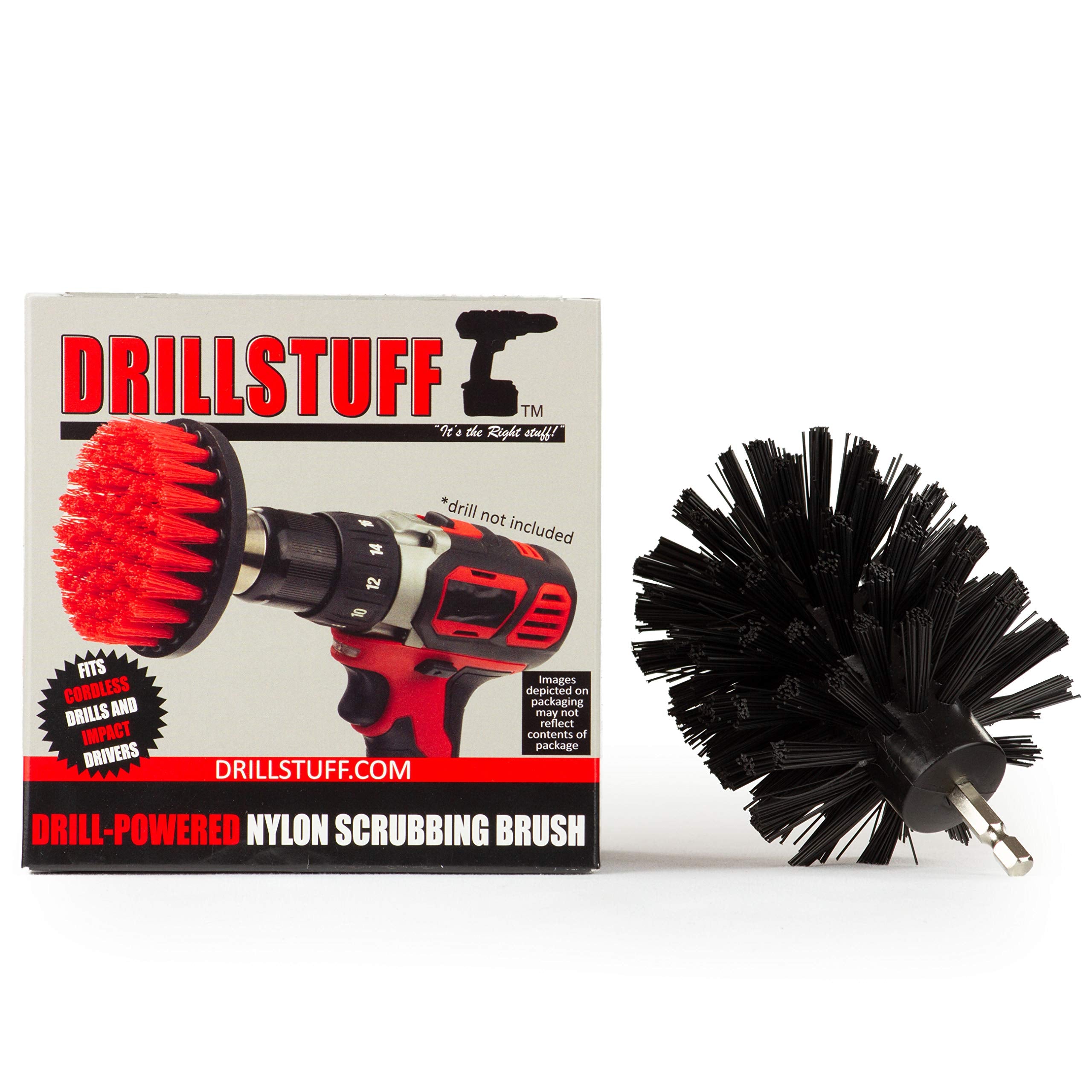 Ultra Stiff Black Nylon Bristle Electric Spin Scrubber - Bbq Grill Brush - Industrial Bbq Cleaning Supplies For Outdoor Backyard