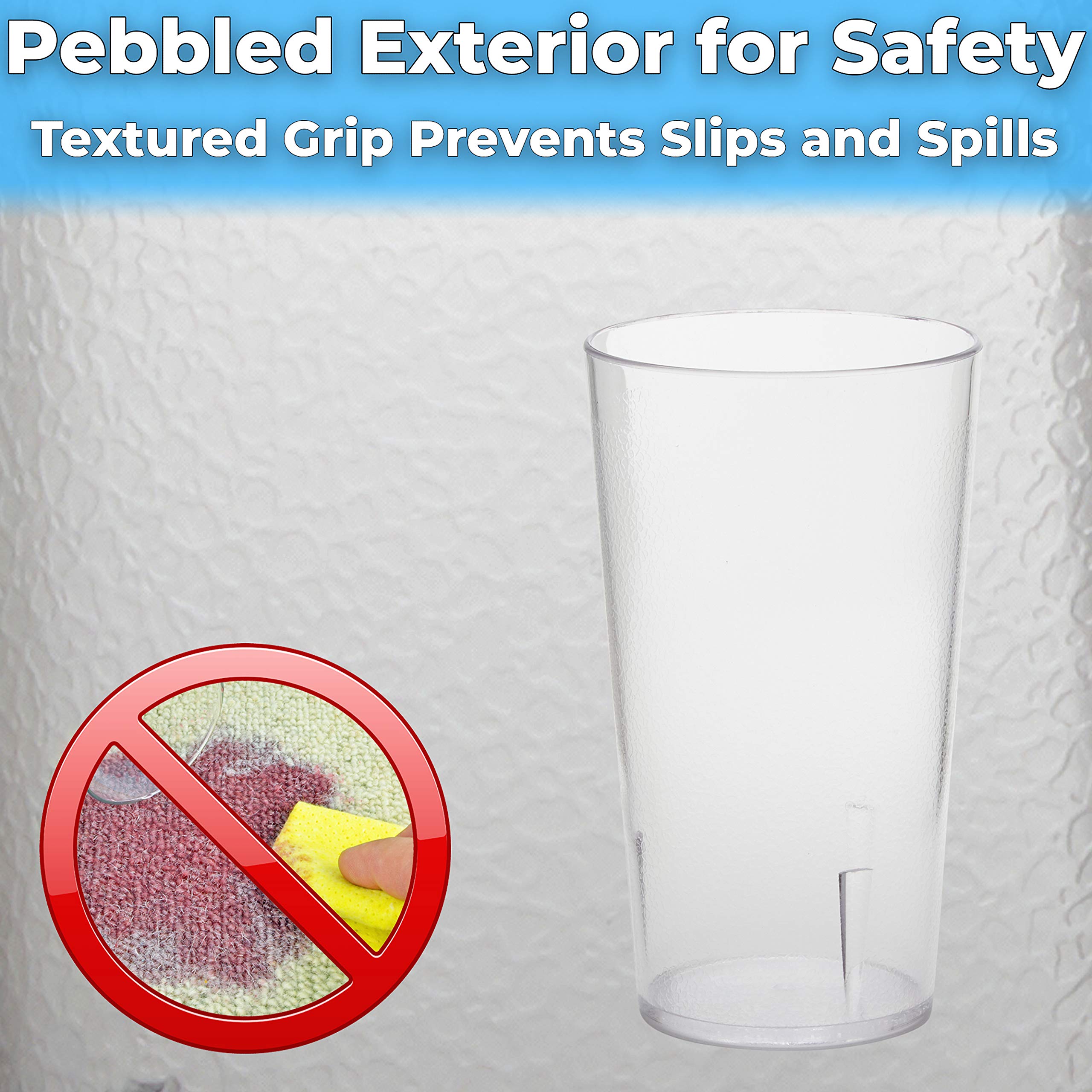Restaurant Grade Bpa Free 12Oz Clear Plastic Cup 24Pk. Break Resistant Drinking Glasses. Reusable, Stackable & Shatterproof. Bes