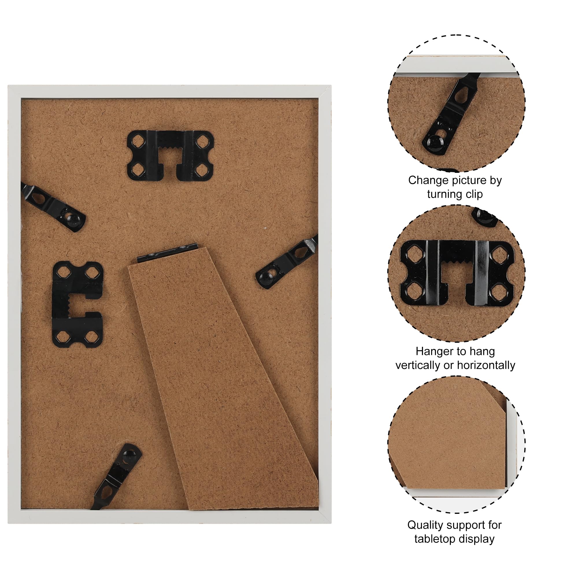 Giftgarden 5x7 Picture Frame Natural Woodgrain, 5 by 7 Thin Photo Frame for Wall Tabletop Display, Single