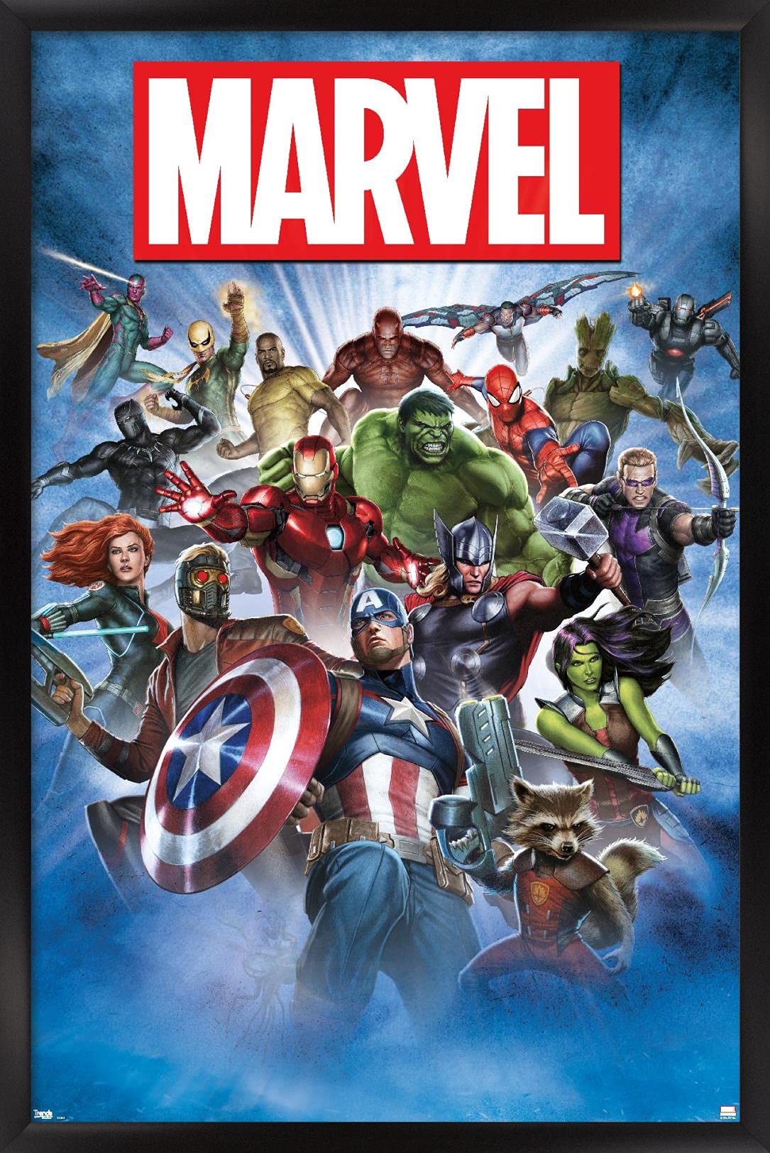 Trends International Marvel Comics - Group Shot Wall Poster, 22.375'' X 34'', Black Framed Version