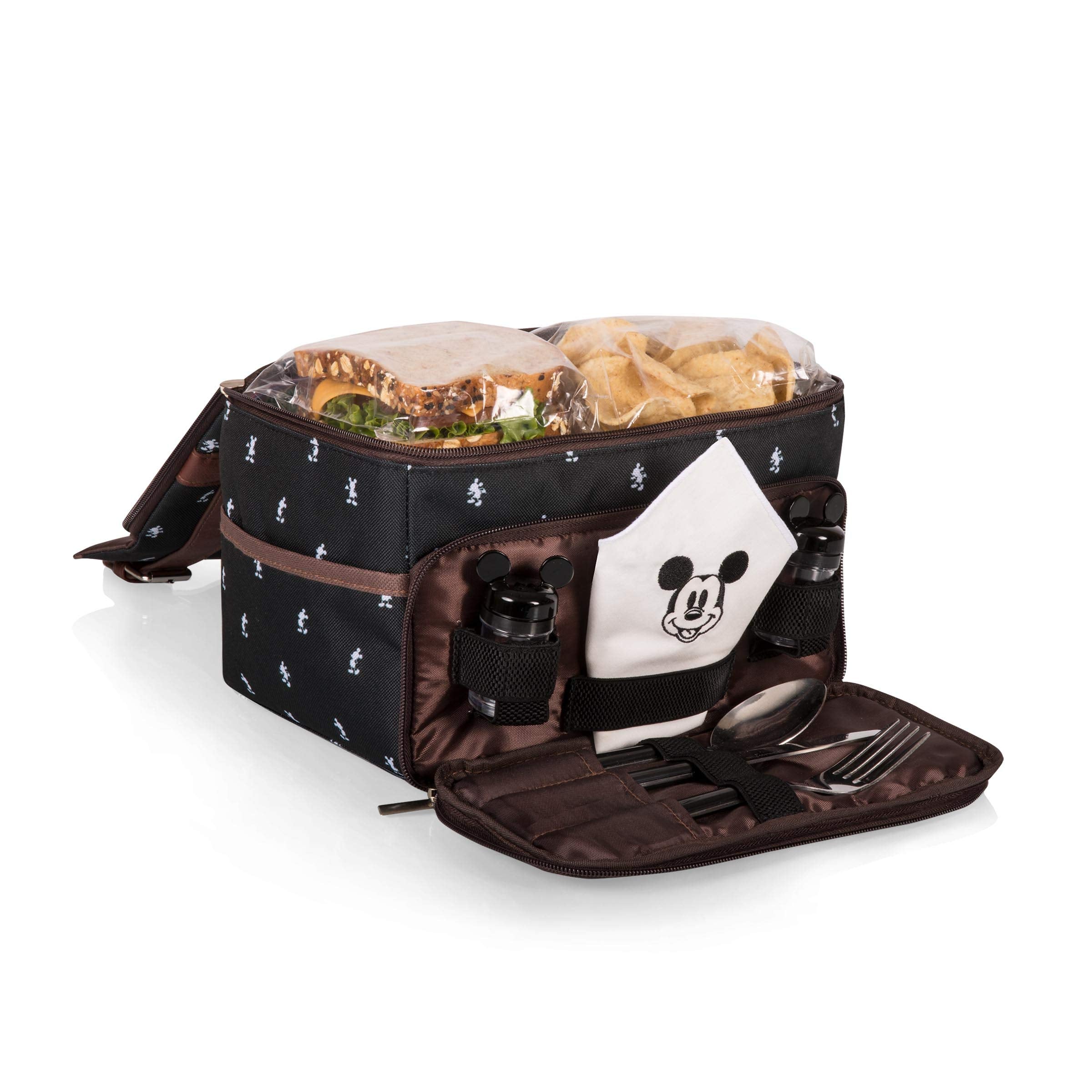 PICNIC TIME Disney Mickey Mouse Lunch Bag  Insulated Lunch Box with Utensil Set  Lunch Cooler Bag  (Mickey Mouse Pattern)
