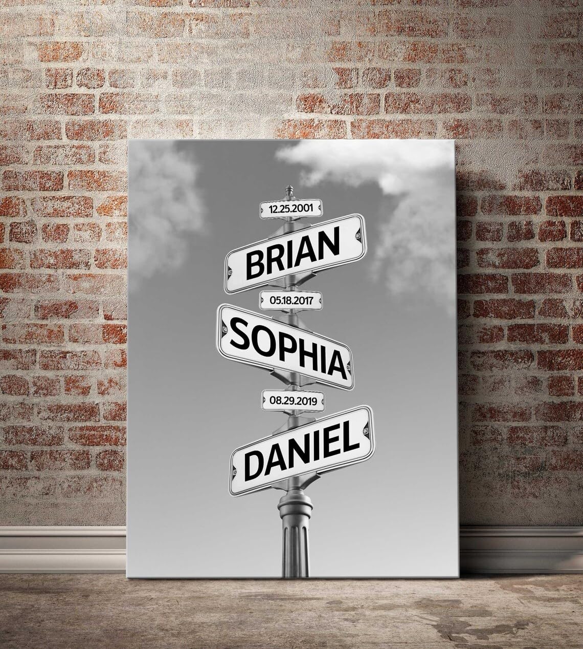 Viragil Personalized Child'S Name Vintage Street Sign Canvas Poster, Street Sign Multi-Names Poster Canvas, Street Signs Customi