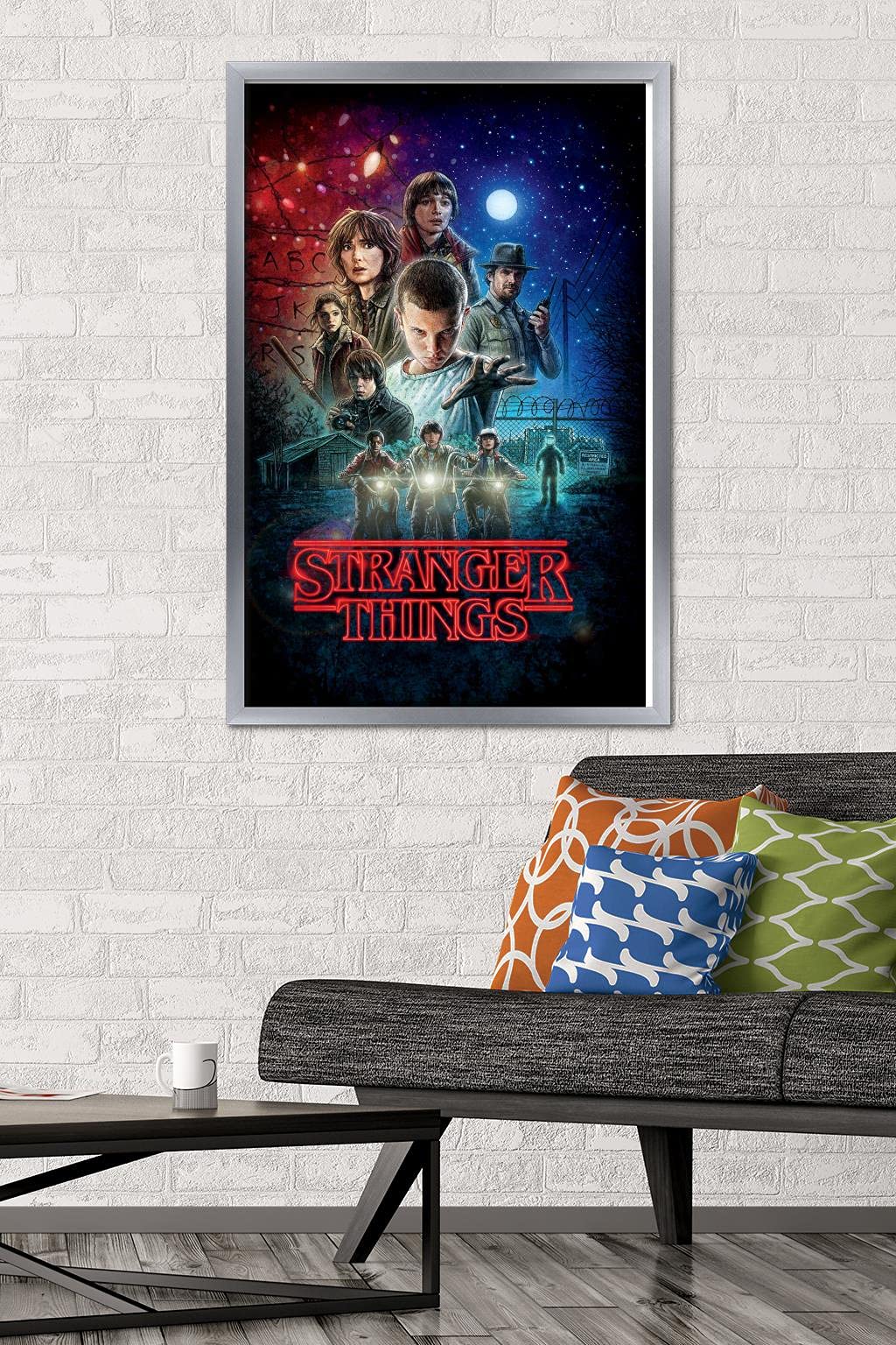 Trends International Netflix Stranger Things - One Sheet Wall Poster, 22.375'' X 34'', Silver Framed Version