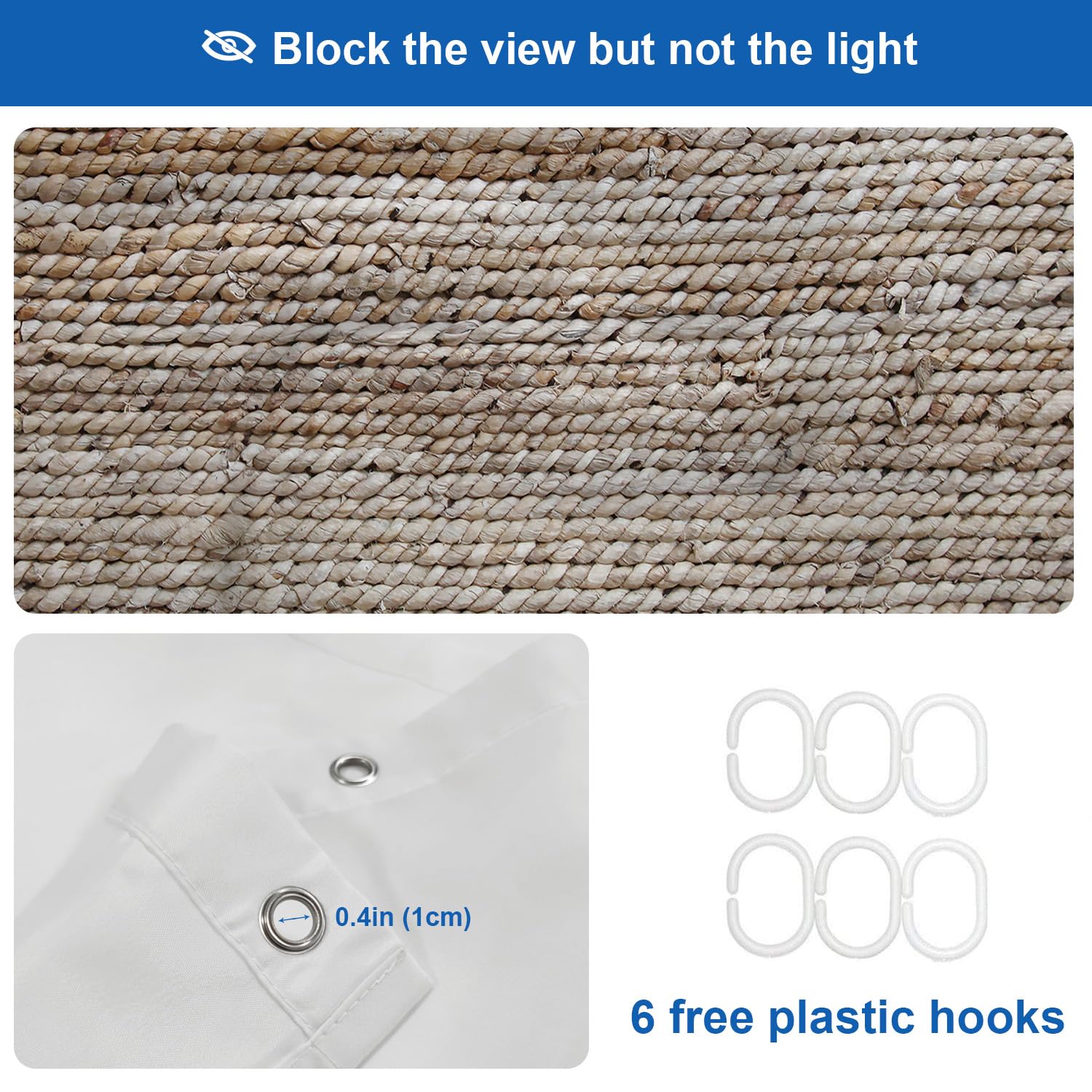 Shrahala Rustic Farm Country Decorative Shower Curtain  Woven Basket Texture Rustic Farm Bathroom D