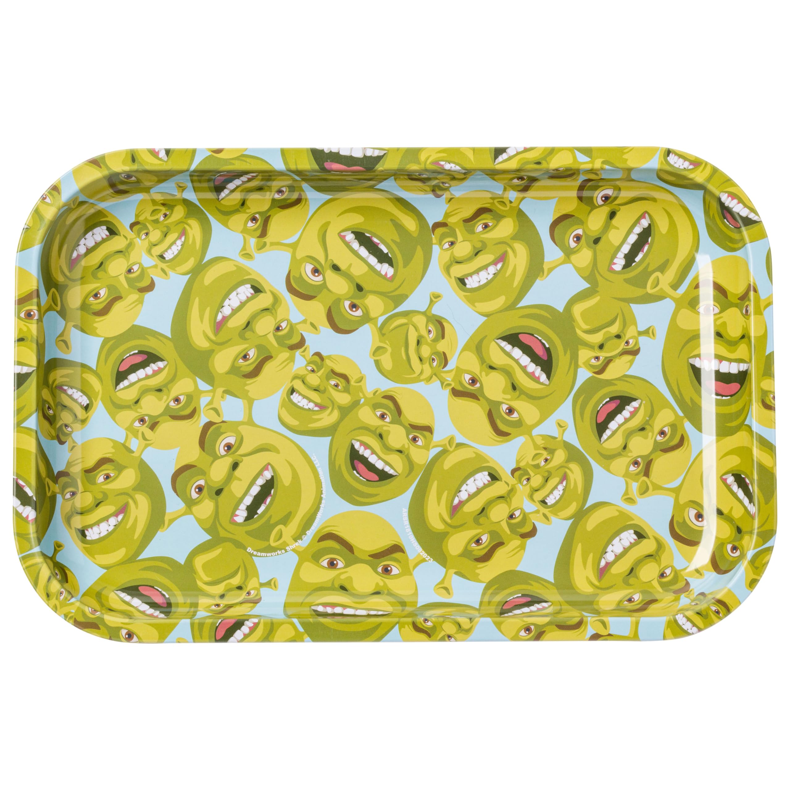 Silver Buffalo Shrek Face Pattern Tin Tray 11 x 7