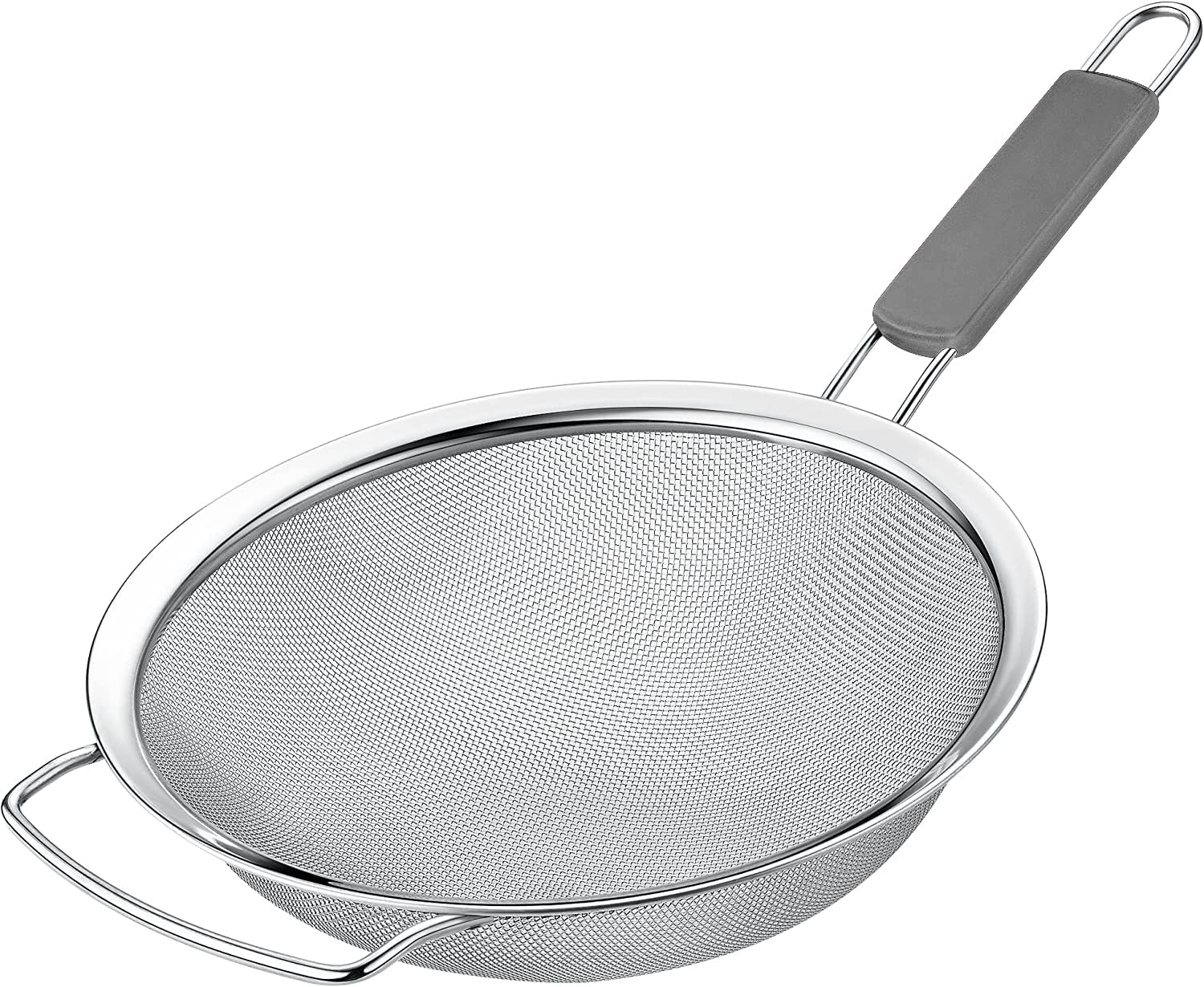 Kafoor 9'' Large Extra Fine Mesh Strainer With Thermo Plastic Rubber Handle - Sieve Fine Mesh Stainless Steel - Ideal To Strain