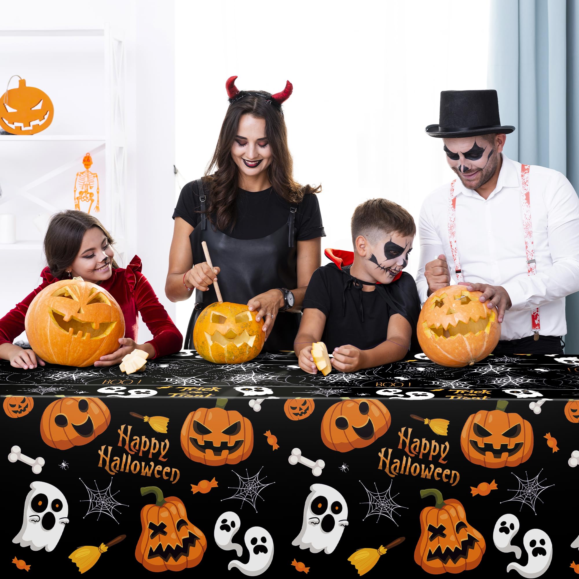 Ohome Halloween Decorations - Halloween Decorations Indoor Outdoor - Disposable Plastic Halloween Tablecloth | Halloween Party D