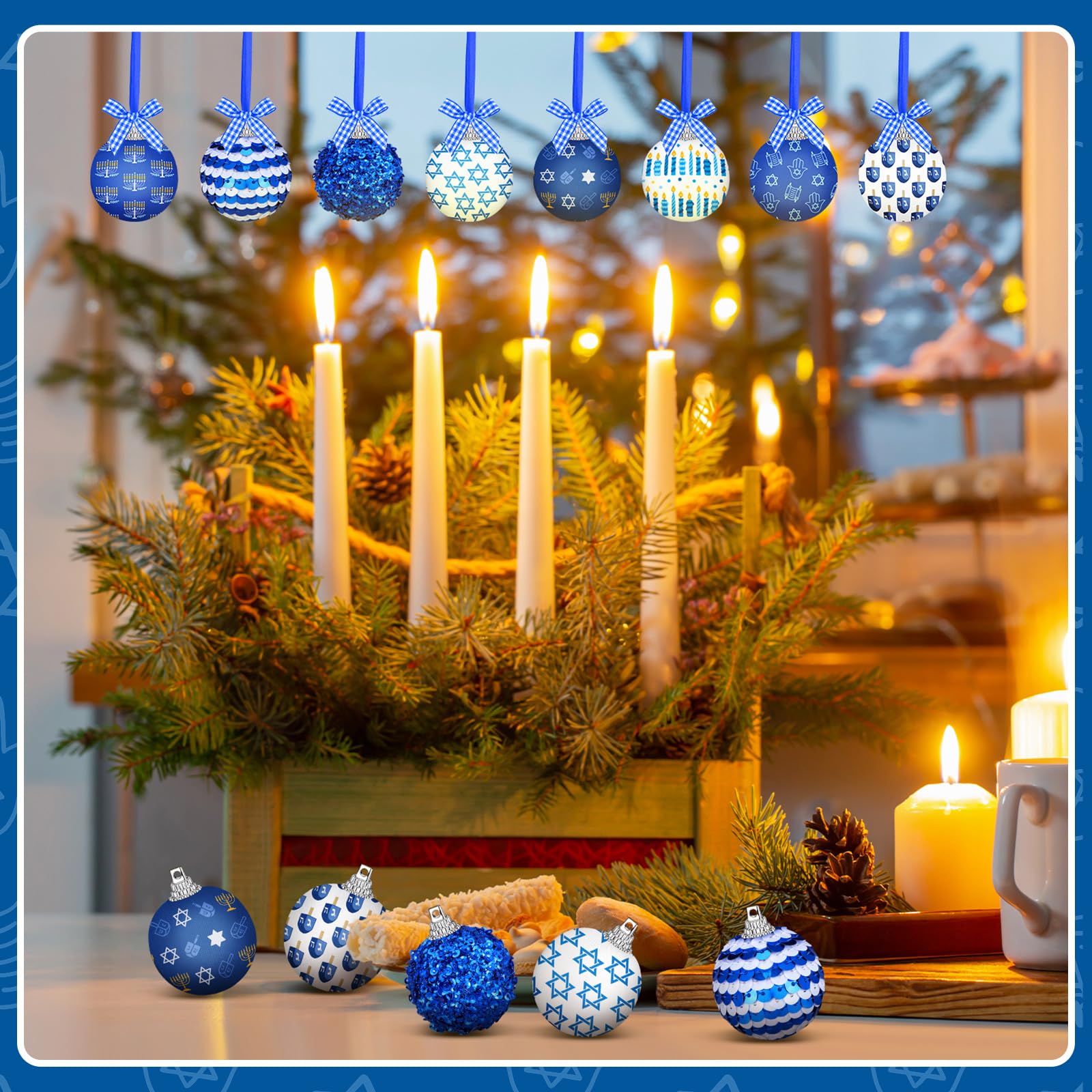 Blosssound 16 Pcs Breast Cancer Hanging Tree Ornaments 1.57 Inch Breast Cancer Awareness Ball Decoration Pink Ribbon Hanging Orn