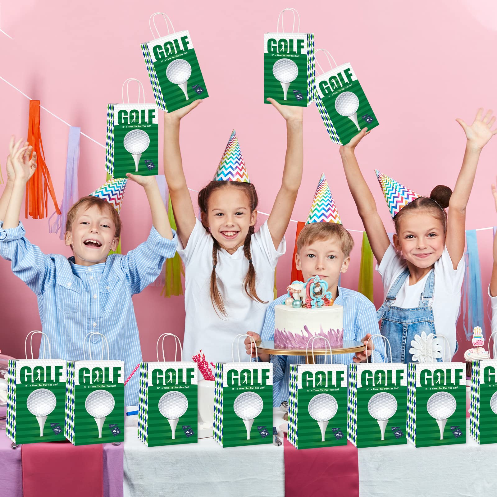 gisgfim 12 Pcs Golf Party Supplies Bags Golf Birthday Party Goody Golf Paper Bags Party Decorations Golf Theme Baby Shower Birthday Party Gifts