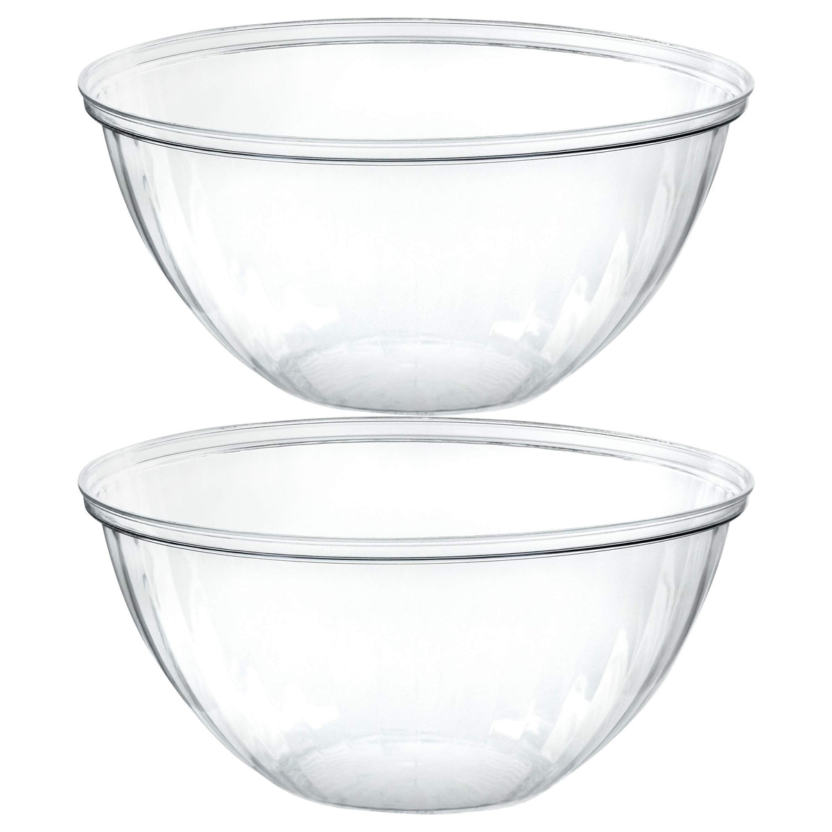 Plasticpro Disposable 150 Ounce Round Crystal Clear Plastic Serving Bowls For Snack Or Chip ,Candy Dish, Party Salad Container P