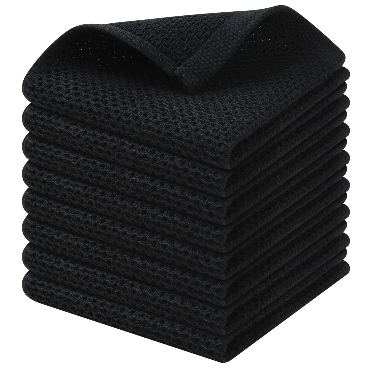 Kitinjoy 100% Cotton Kitchen Dish Cloths, 8 Pack Waffle Weave Ultra Soft Absorbent Dish Towels For Drying Dishes Quick Drying Ki