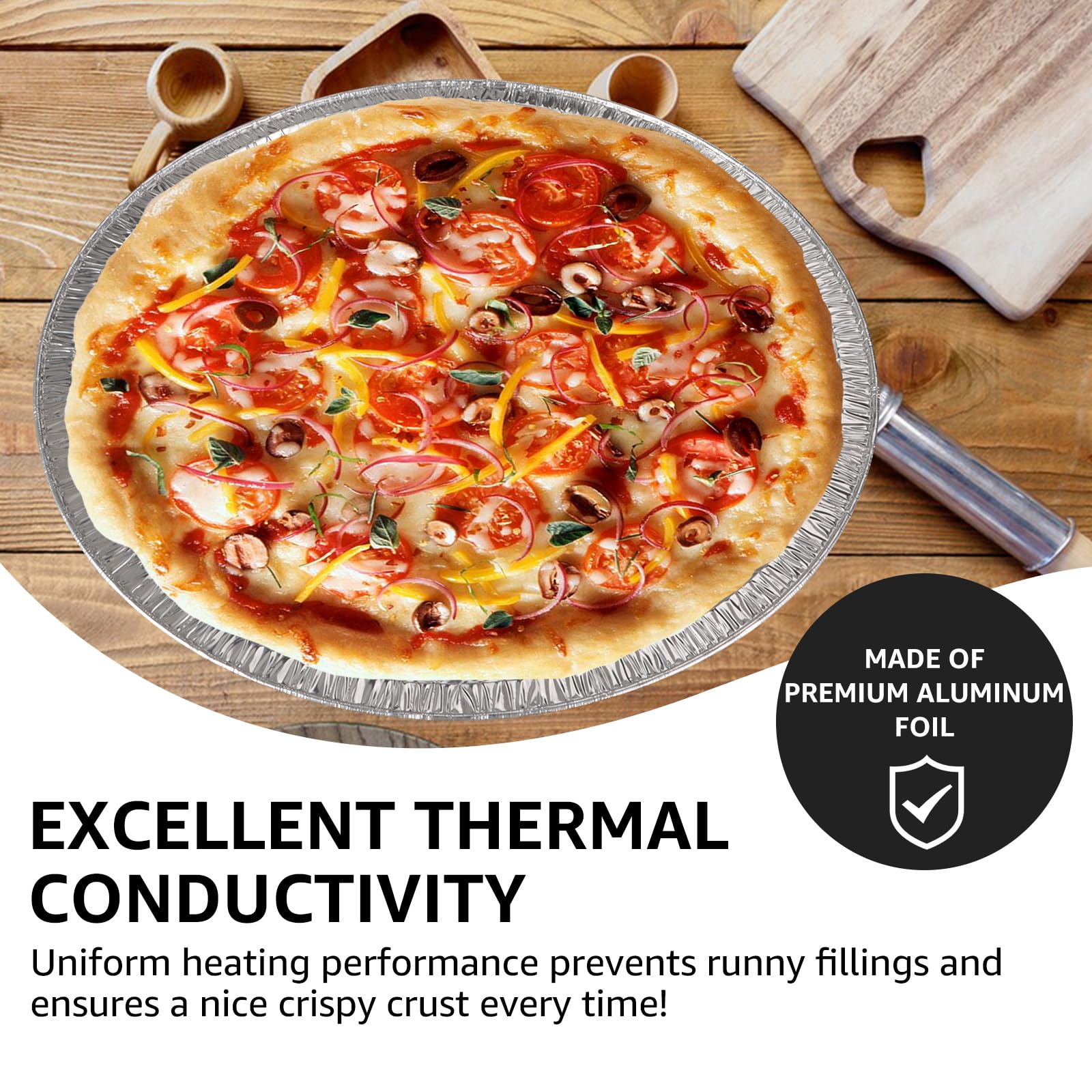 Oungy 50 Pcs 9 Inch Pie Pans Disposable Aluminum Foil Pie Tins Round Disposable Baking Pans Heavy Duty Aluminum Baking Pans For