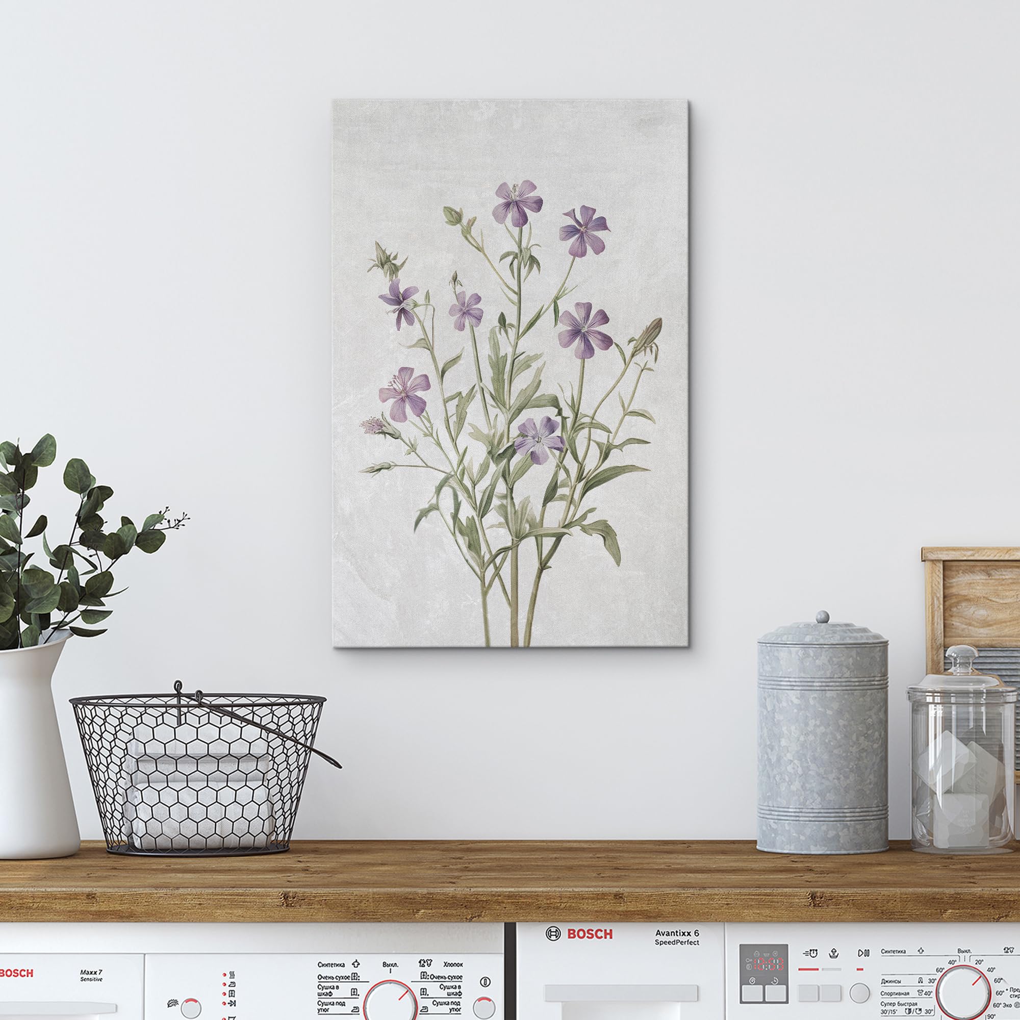 Wall26 Canvas Print Wall Art Purple Watercolor Wildflower Still Life Nature Wilderness Illustrations Modern Art Botanical Floral