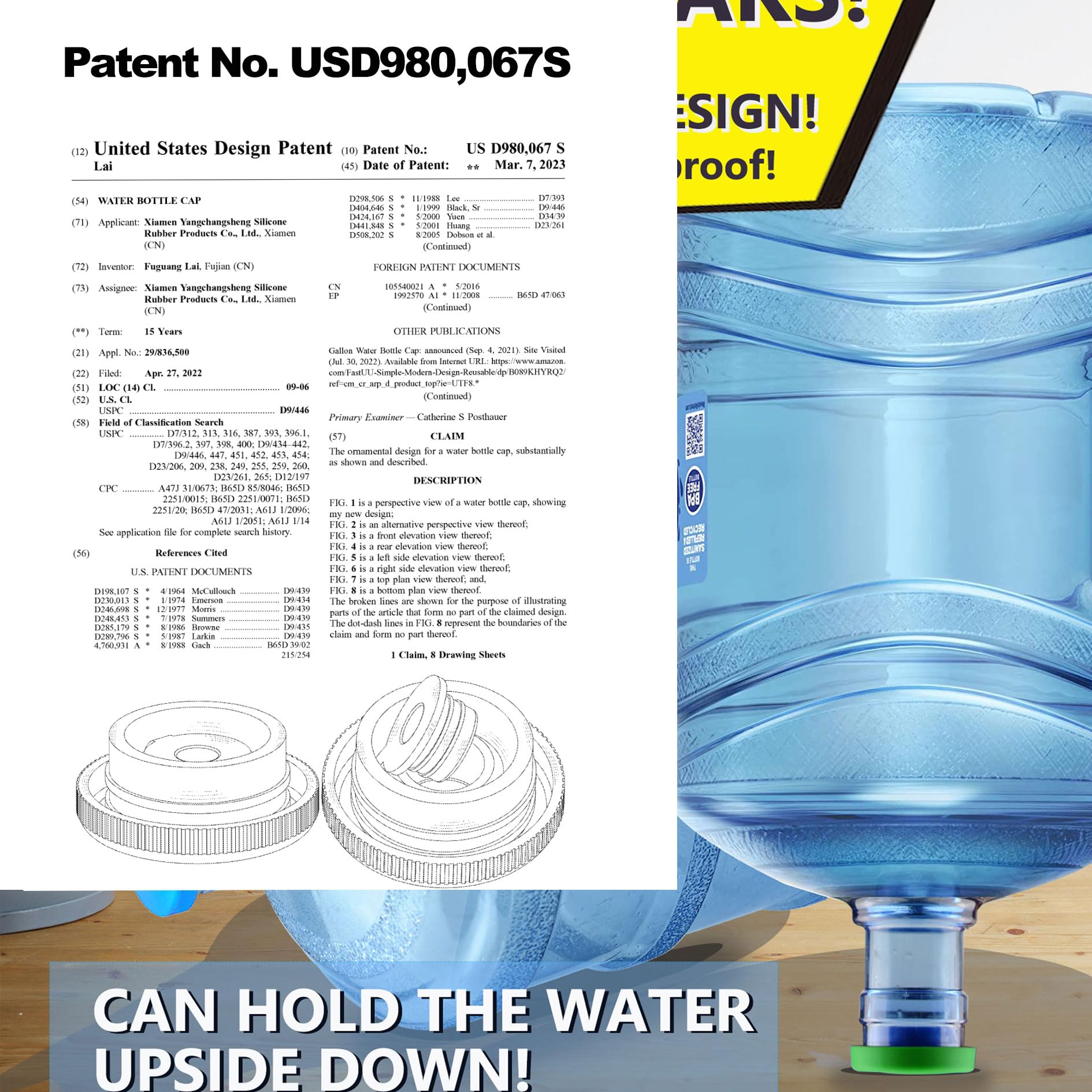 Striludo 5 Packs 5 Gallon Water Jug Cap,Water Jug Plug,Replacement Water Jug Caps,Reusable Silicone Leak Proof Jug Lid For 55Mm