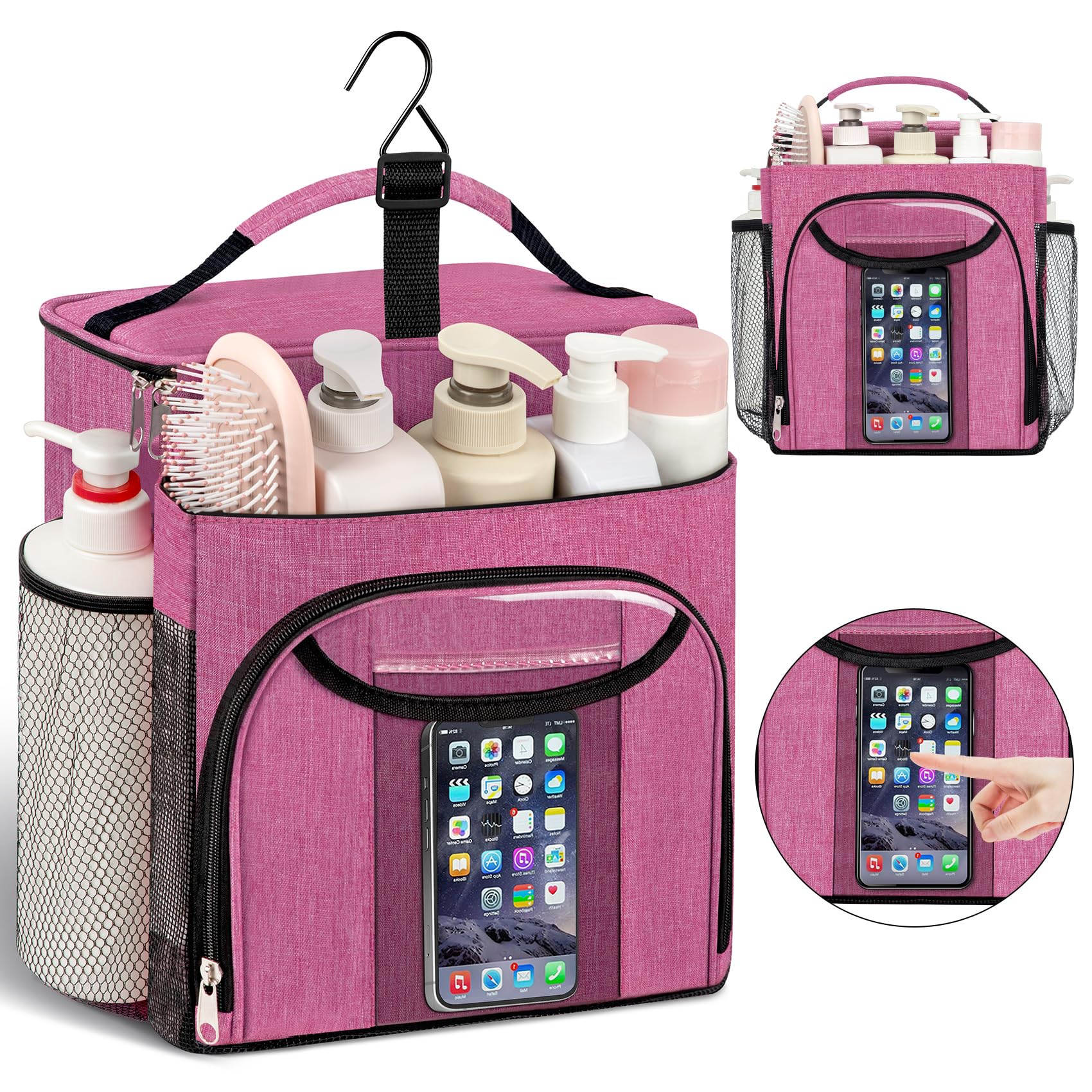 Attmu Large Capacity Portable Shower Caddy For College Dorm Room Essentials, Separate Compartment Shower Caddy Dorm Hanging Toil