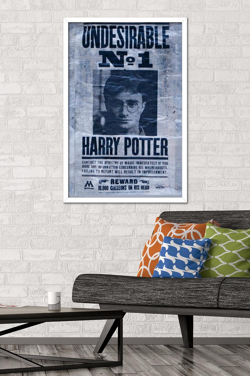 Trends International Harry Potter Undesirable Wall Poster, 22.375" x 34", White Framed, Paper, Model FR17575WHT22X34