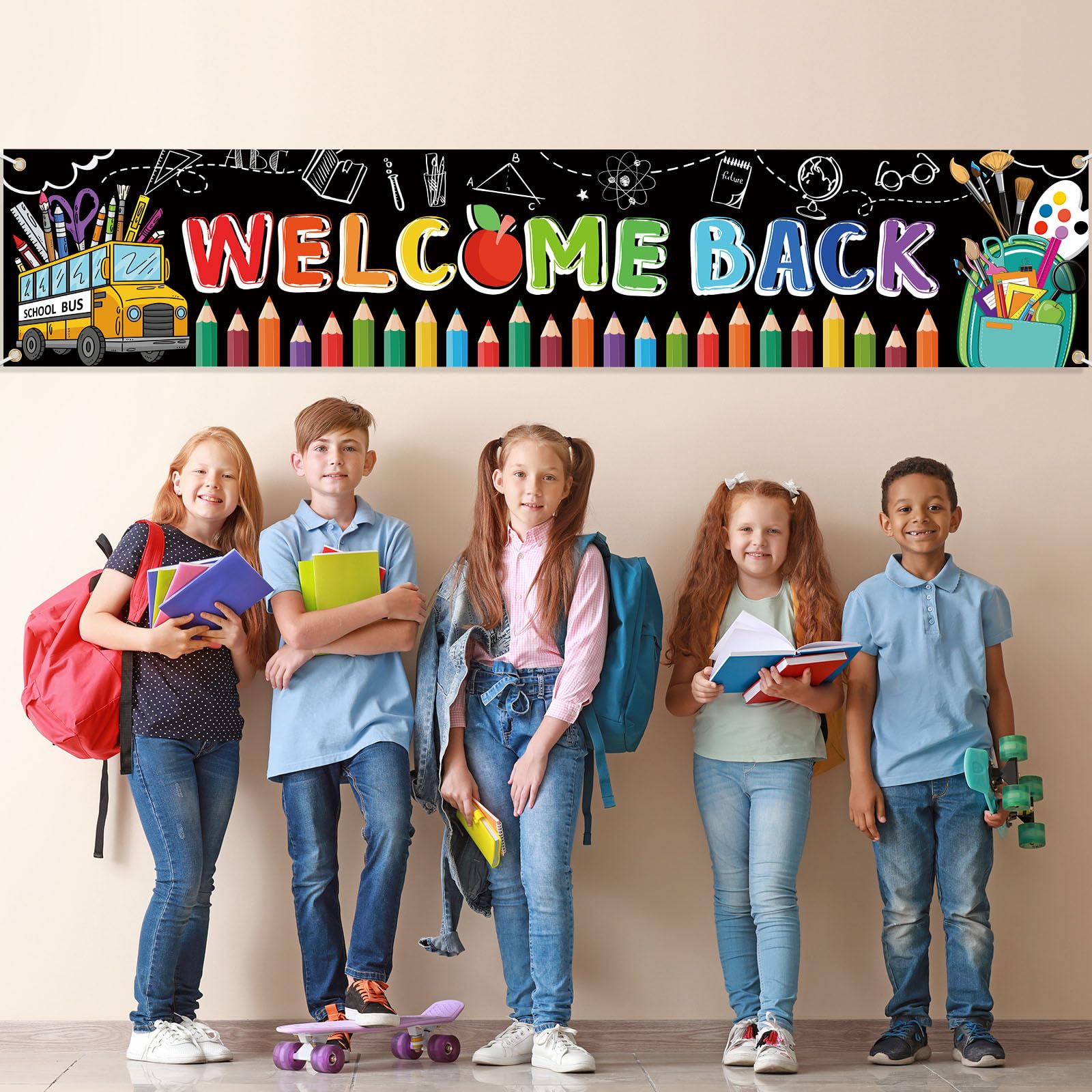 Welcome Back To School Banner Back To School Decorations Welcome Back To School Yard Sign For School Classroom Hanging Yard Bann