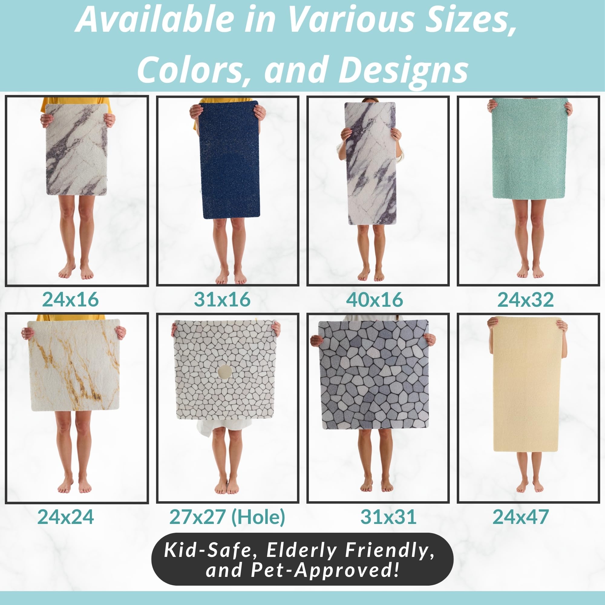 Enkosi Loofah Shower Mat Non Slip - Bathtub Mat Non Slip - Shower Mats For Bathroom - Non Slip Mat - Bath Matts For Tub - Non Sl