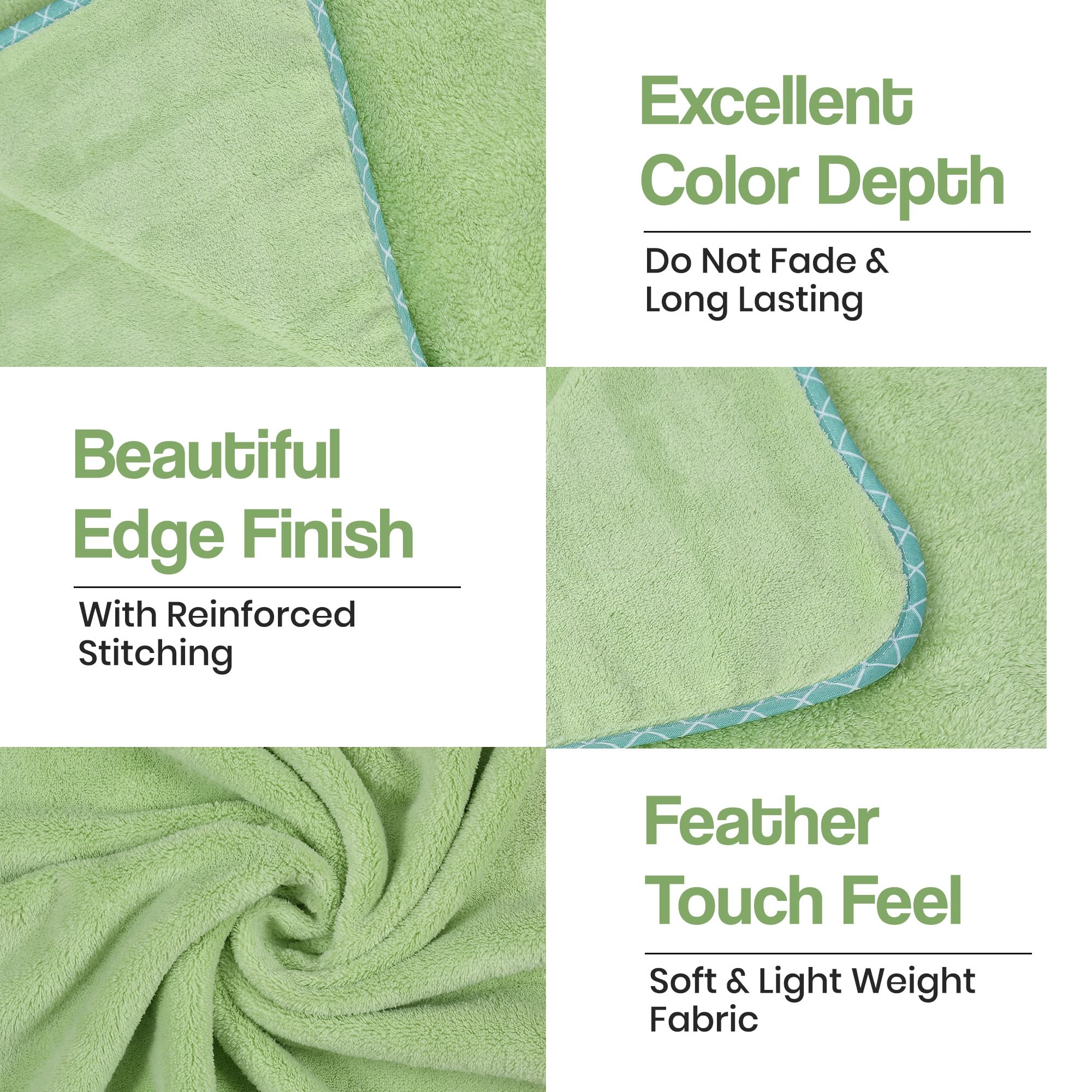 Urbanleaf Microfiber Large Bath Towel | Quick Dry Super Absorbent - Bath Towel For Men And Women | Pista Green | Towel For Bath,