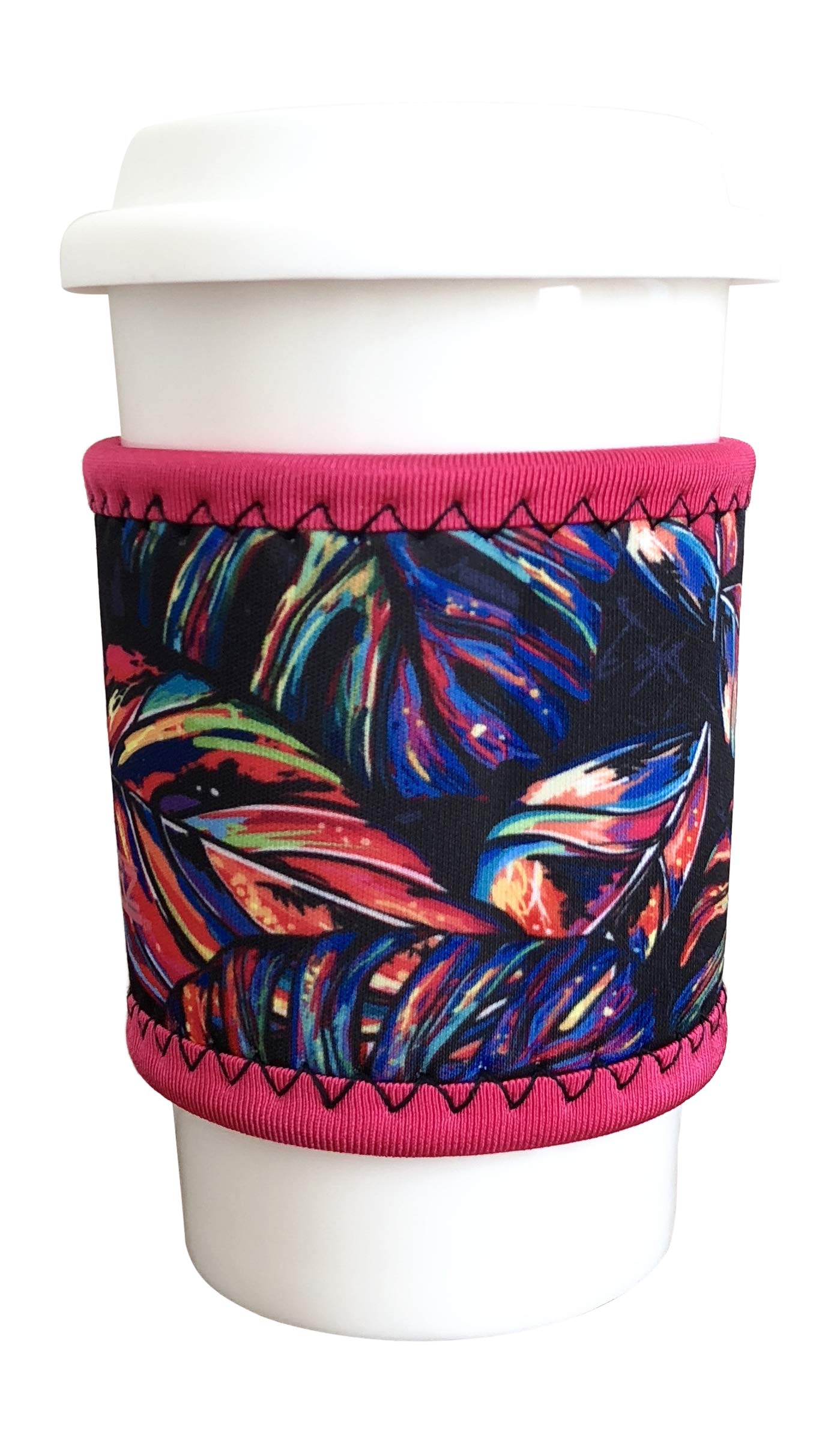 Koverz Neoprene Coffee Sleeve, Cup Grip, Drink Holder, Pint Sleeve - Tropics