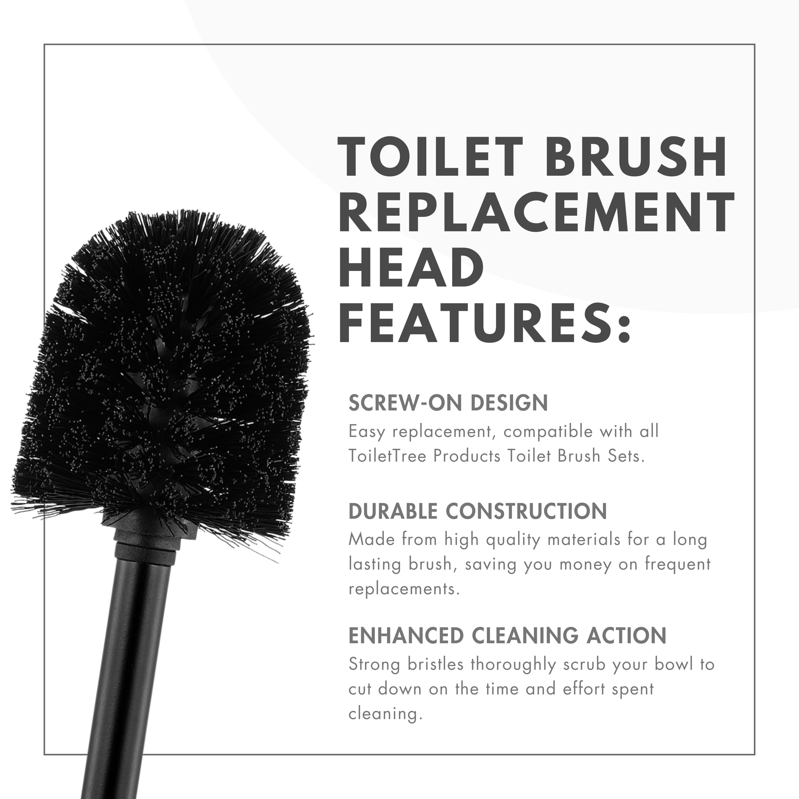 Toilet Brush Replacement Heads For Toilettree Product Brushes (3)