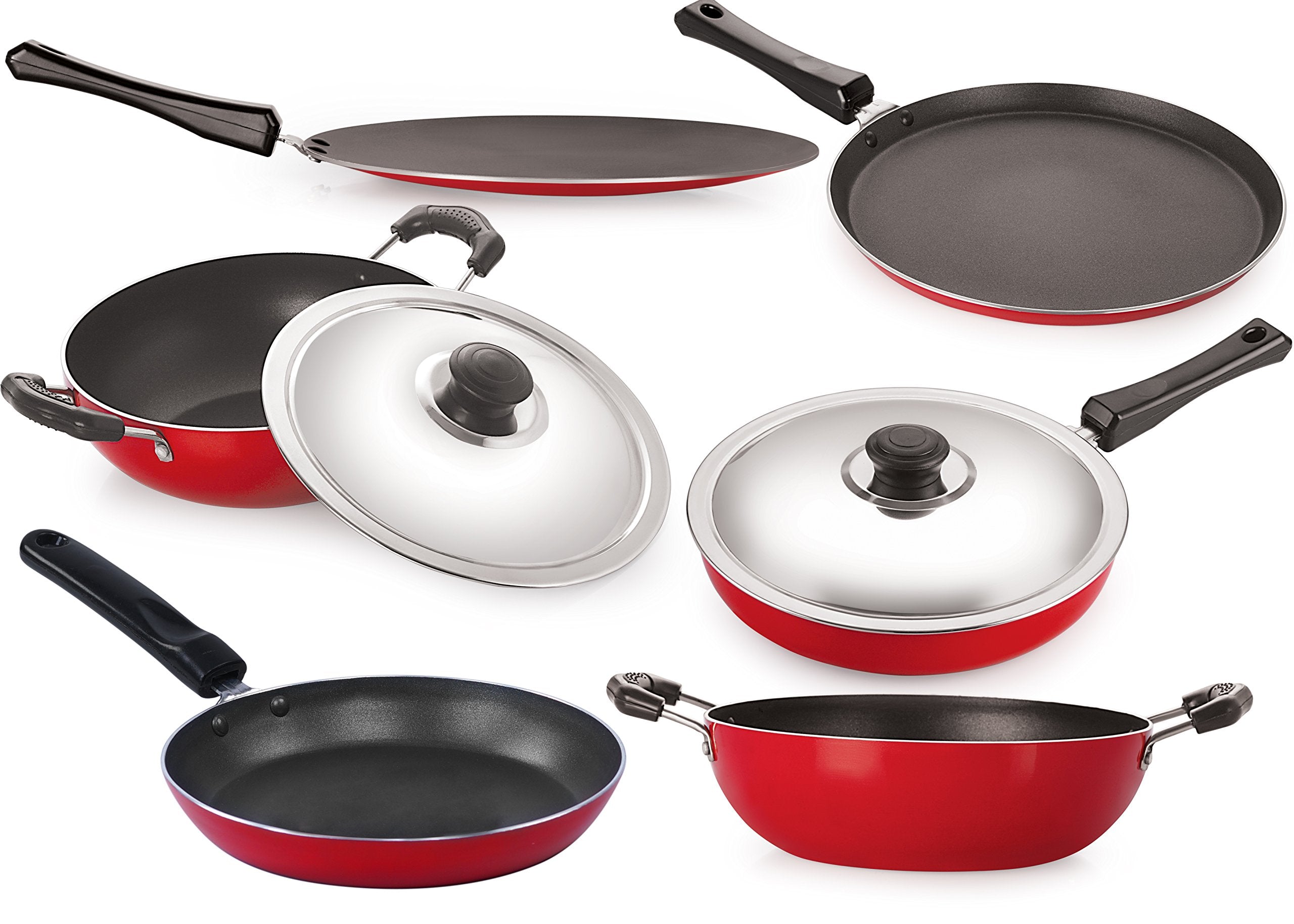 Special Nonstick Set Dosa / Roti 28.5 Cm , Concave / Chapati ,Paratha Tawa 28.5 Cm , Fry Pan With Stainless Steel Lid 2 Liter , 