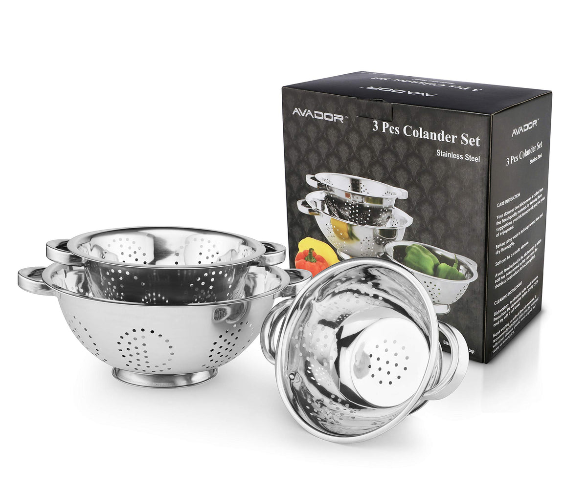 Avador Premium Stainless Steel Mixing Bowls Sets Brushed Stainless Steel Mixing Bowl Set, Easy To Clean, Space Saving, Great For