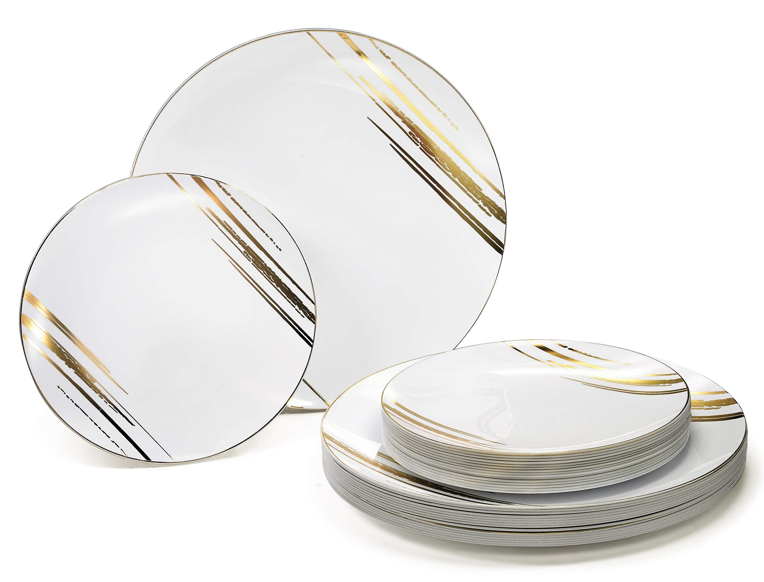 ' Occasions '' 120 Plates Pack,(60 Guests) Premium Wedding Party Disposable Plastic Plates Set -60 X 10.25'' Dinner + 60 X 7.5'