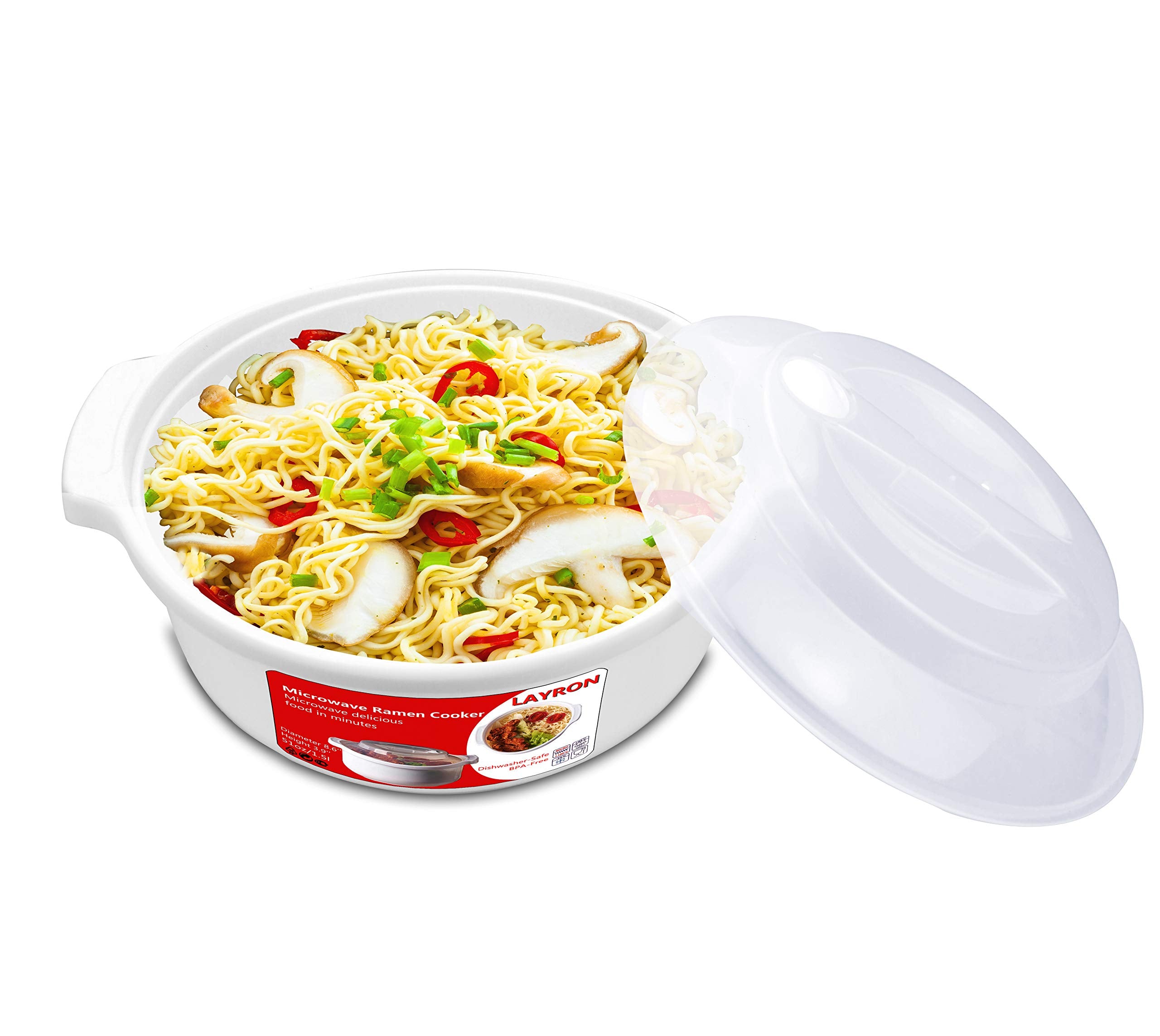 Zdesign Microwave Ramen Cooker Noodle Or Soup Bowl Easy Mac Perfect For Breakfast, College Dorm Essentials For Boys Girls,Office