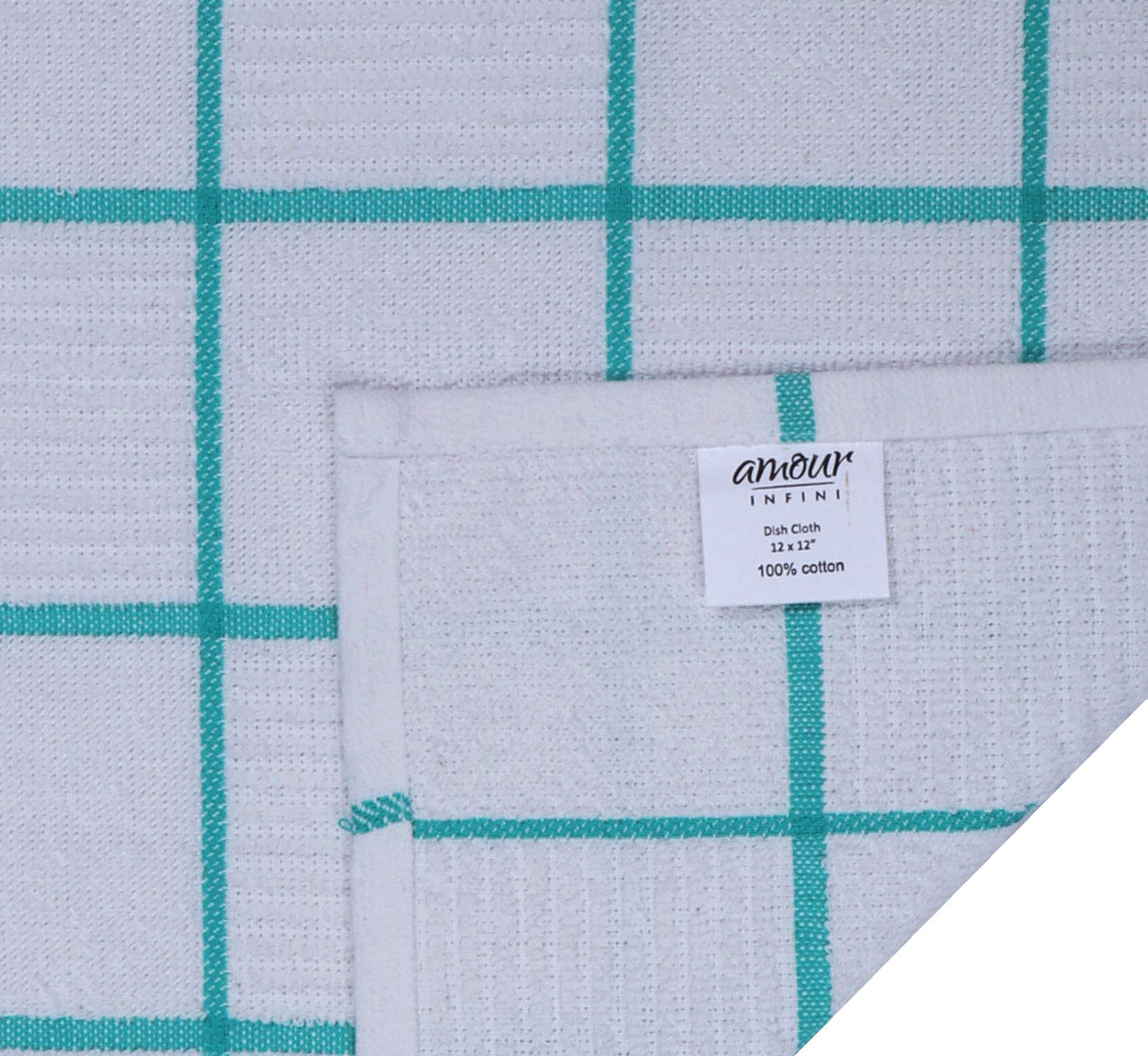 Amour Infini Terry Dish Cloths Set Of 8 Highly Absorbent, Super Soft Kitchen Dishcloths Reusable Quick Dry Dish Rags For Cleanin