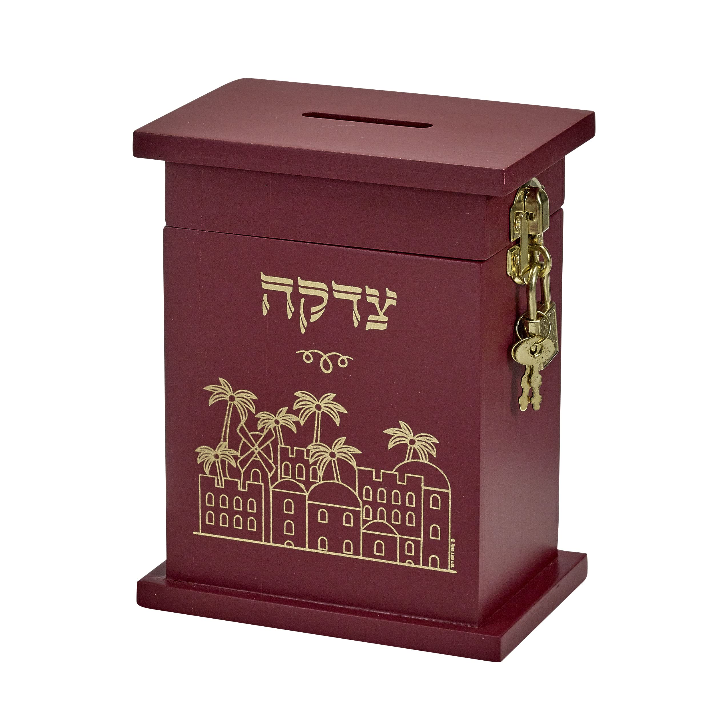 Rite Lite Tzedakah Box Wooden Shabbat Gifts Fun & Educational Jewish Hebrew Shabbos Gifts Modern Centerpiece Ceremonial Charity 